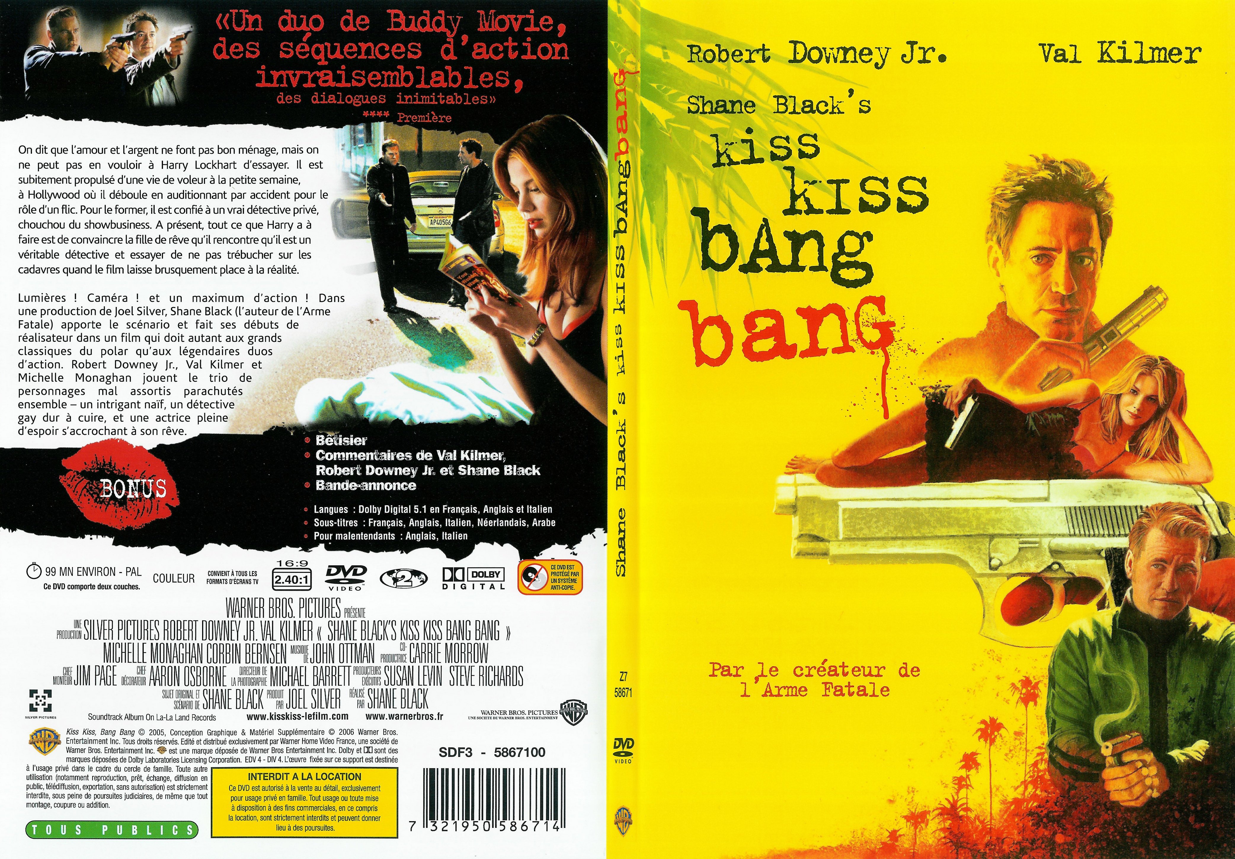 Jaquette DVD Kiss kiss bang bang (Shane Black) - SLIM