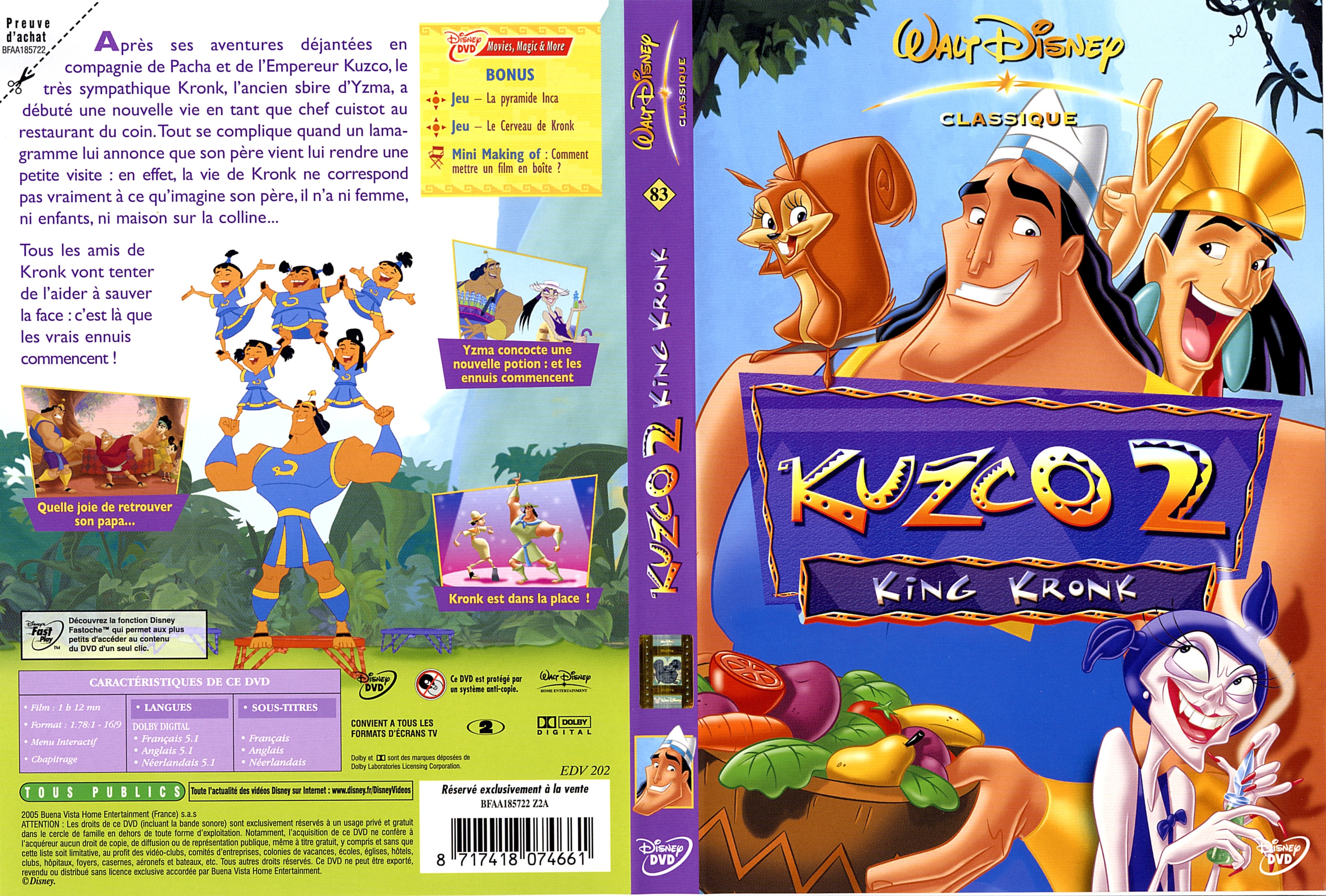 Jaquette DVD Kuzco 2