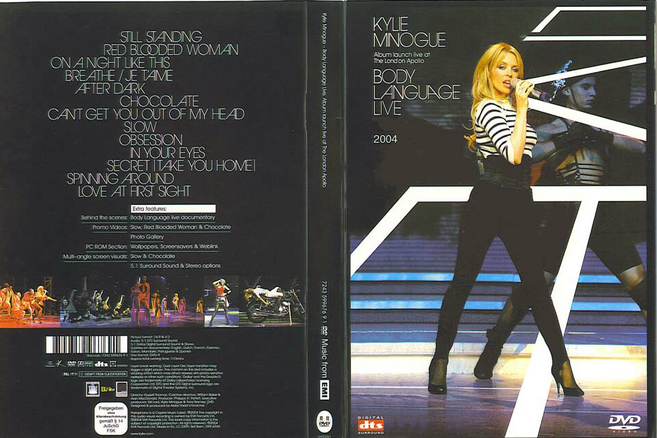 Jaquette DVD Kylie Minogue Body Language Live 2004
