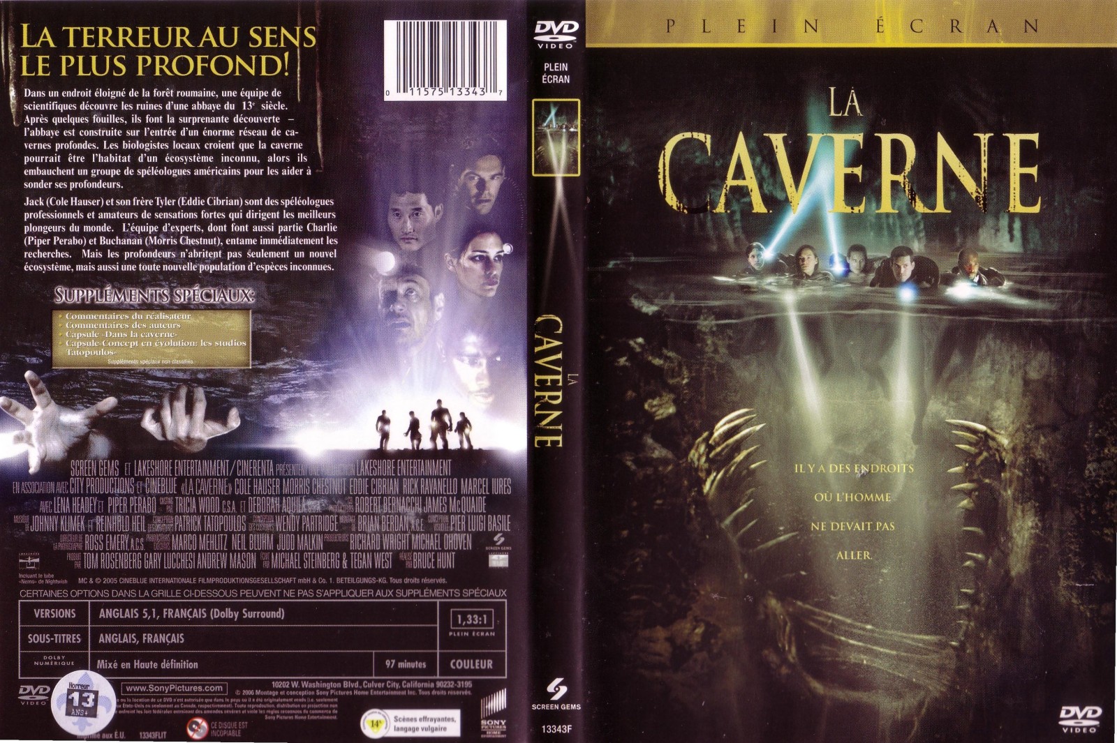 Jaquette DVD La caverne