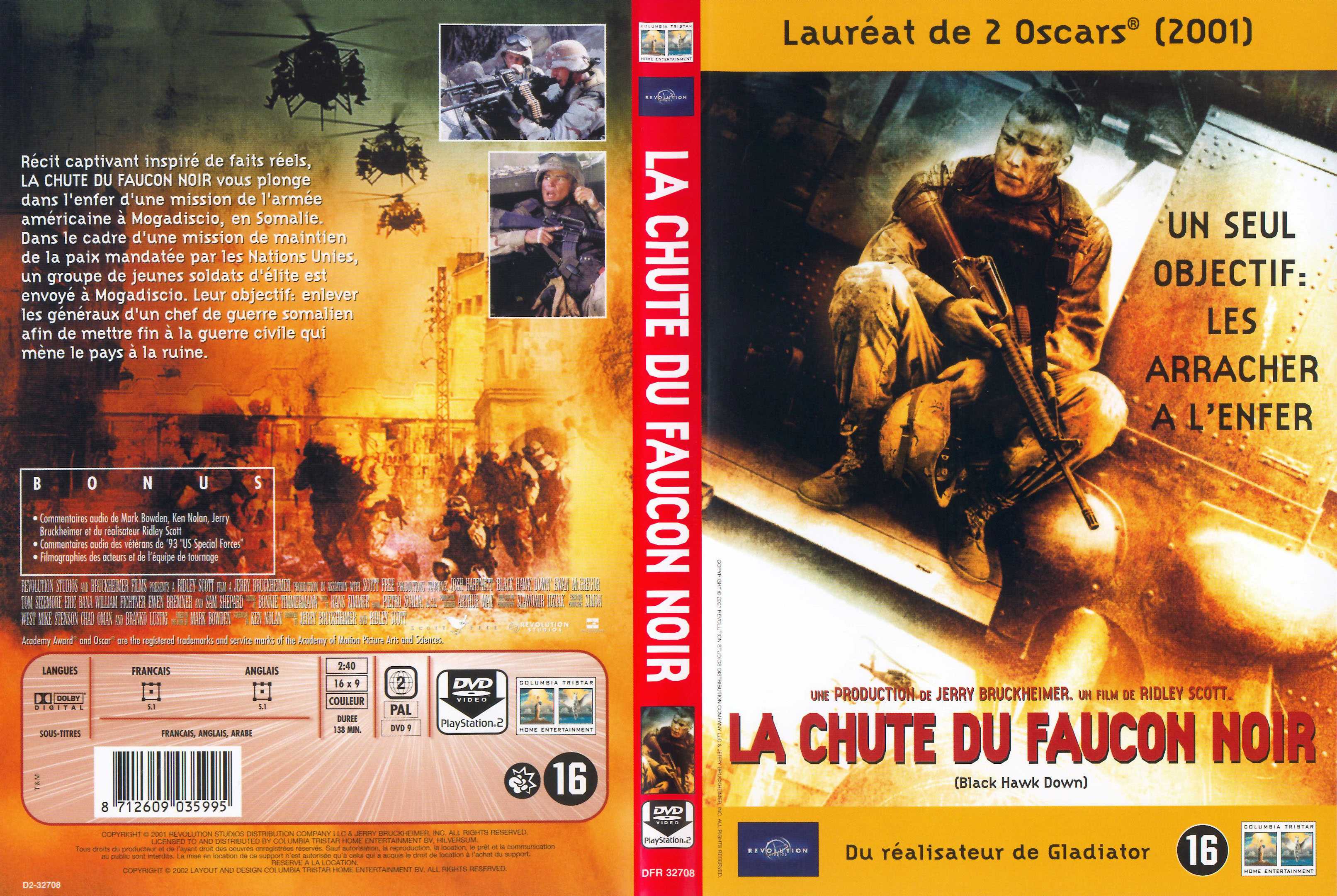 Jaquette DVD La chute du faucon noir