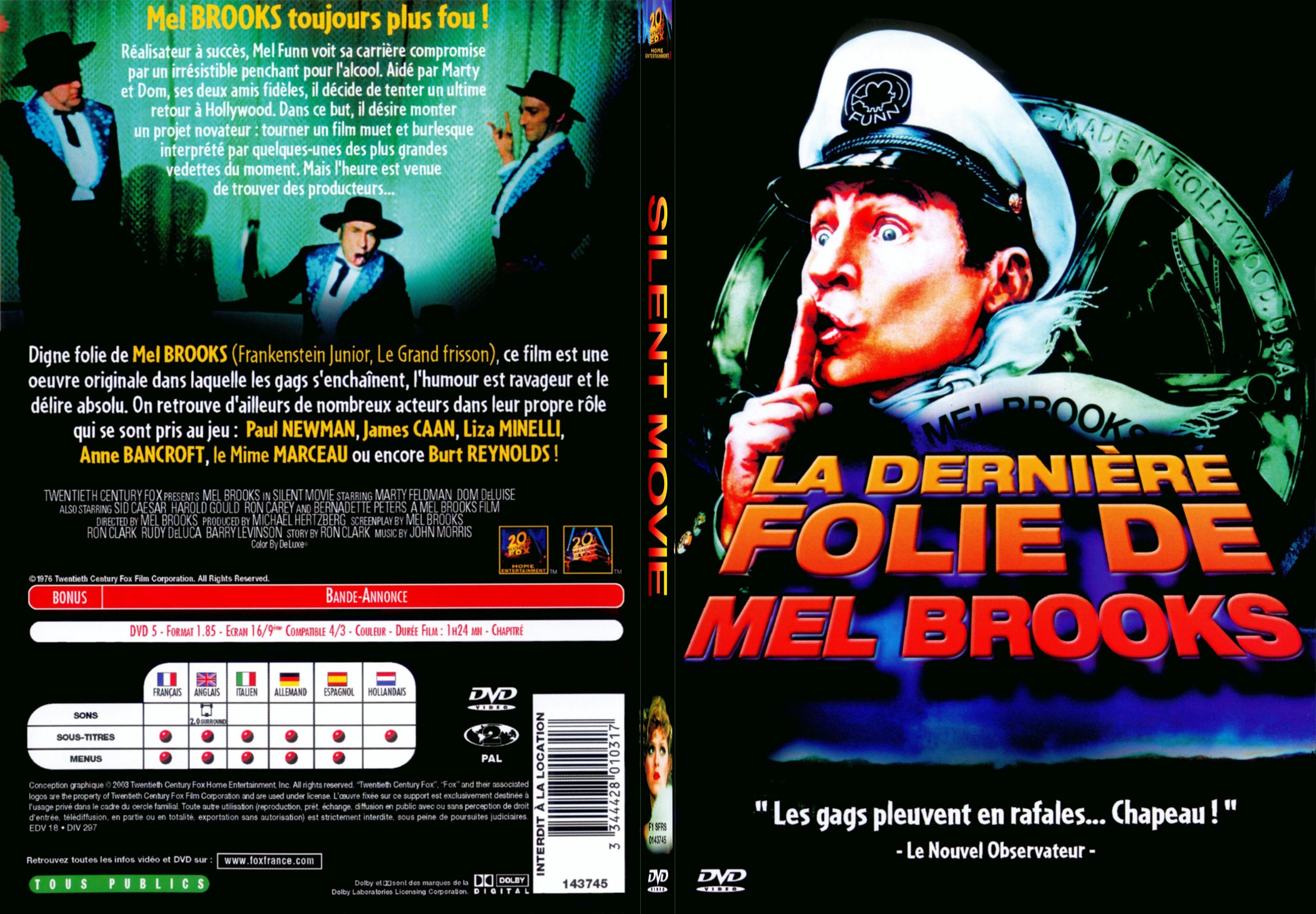Jaquette DVD La dernire folie de Mel Brooks - SLIM
