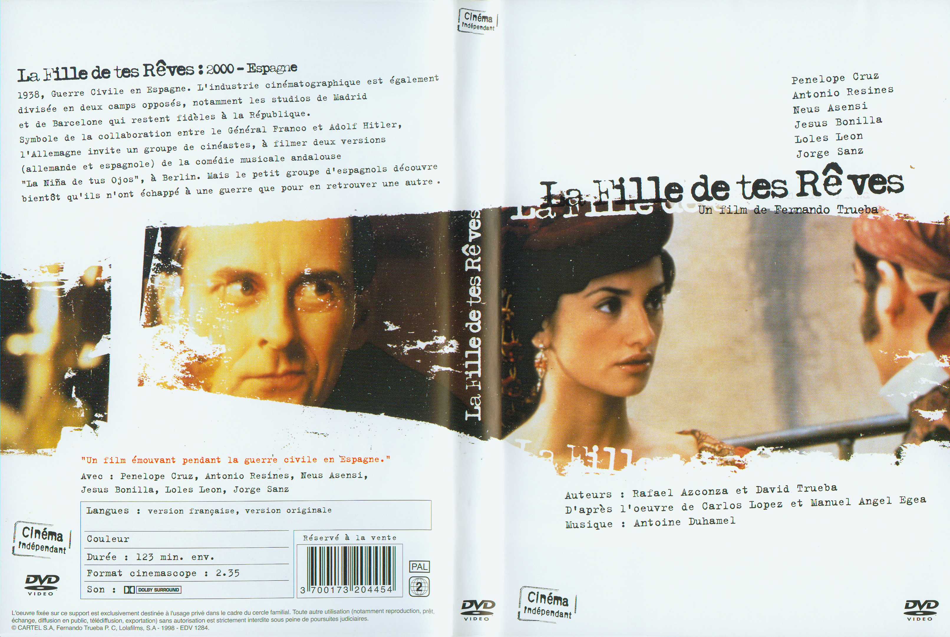 Jaquette DVD La fille de tes reves