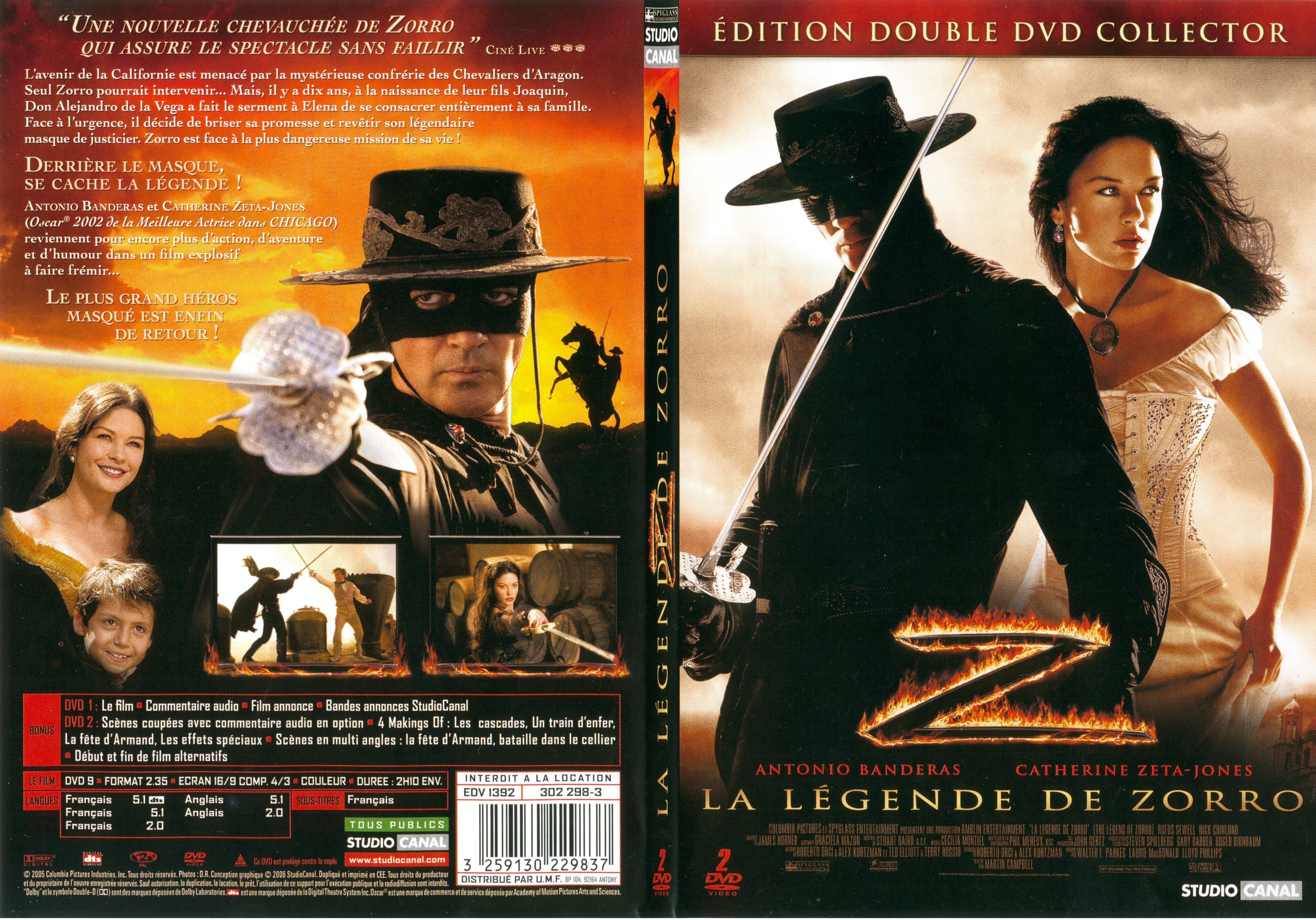 Jaquette DVD La lgende de Zorro - SLIM