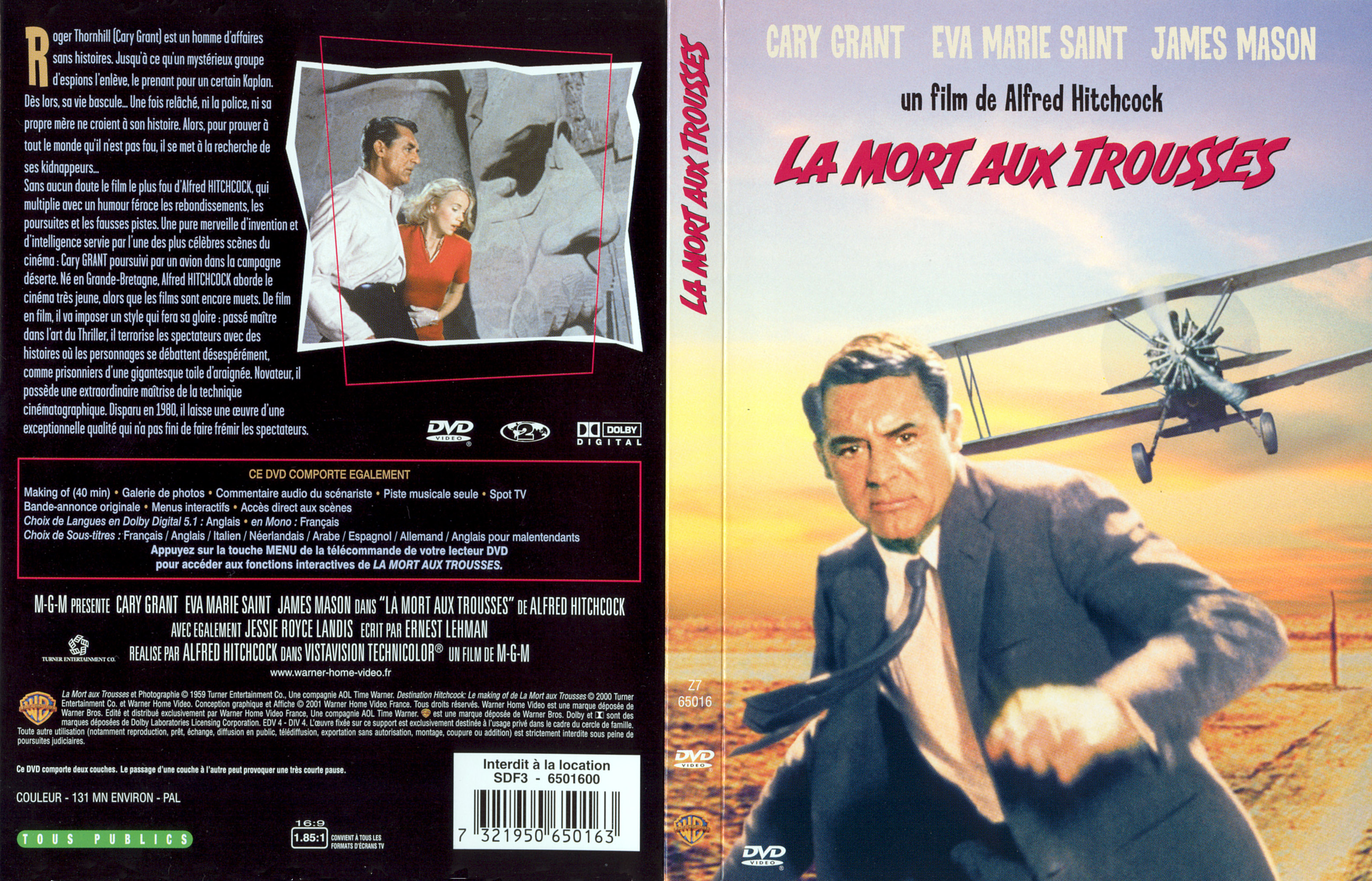 Jaquette DVD La mort aux trousses