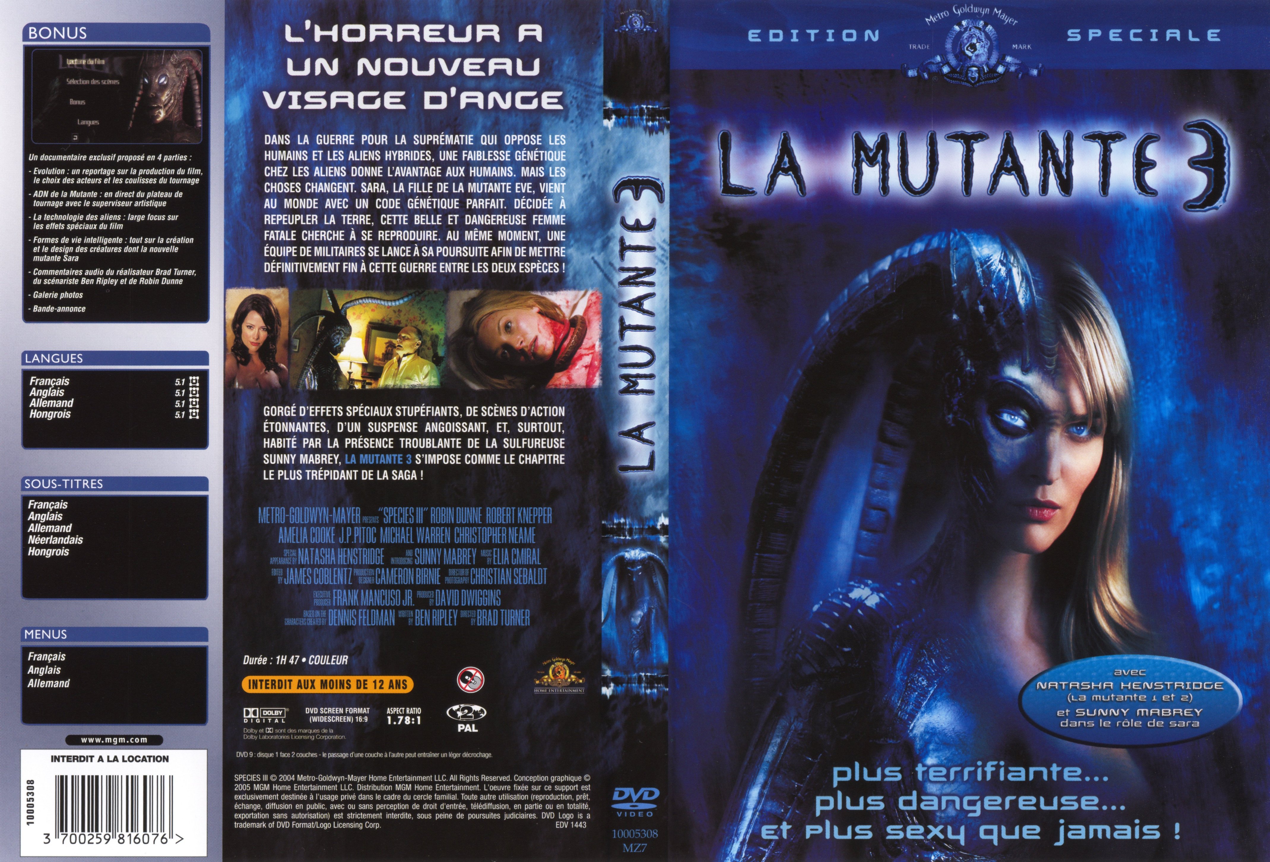 Jaquette DVD La mutante 3