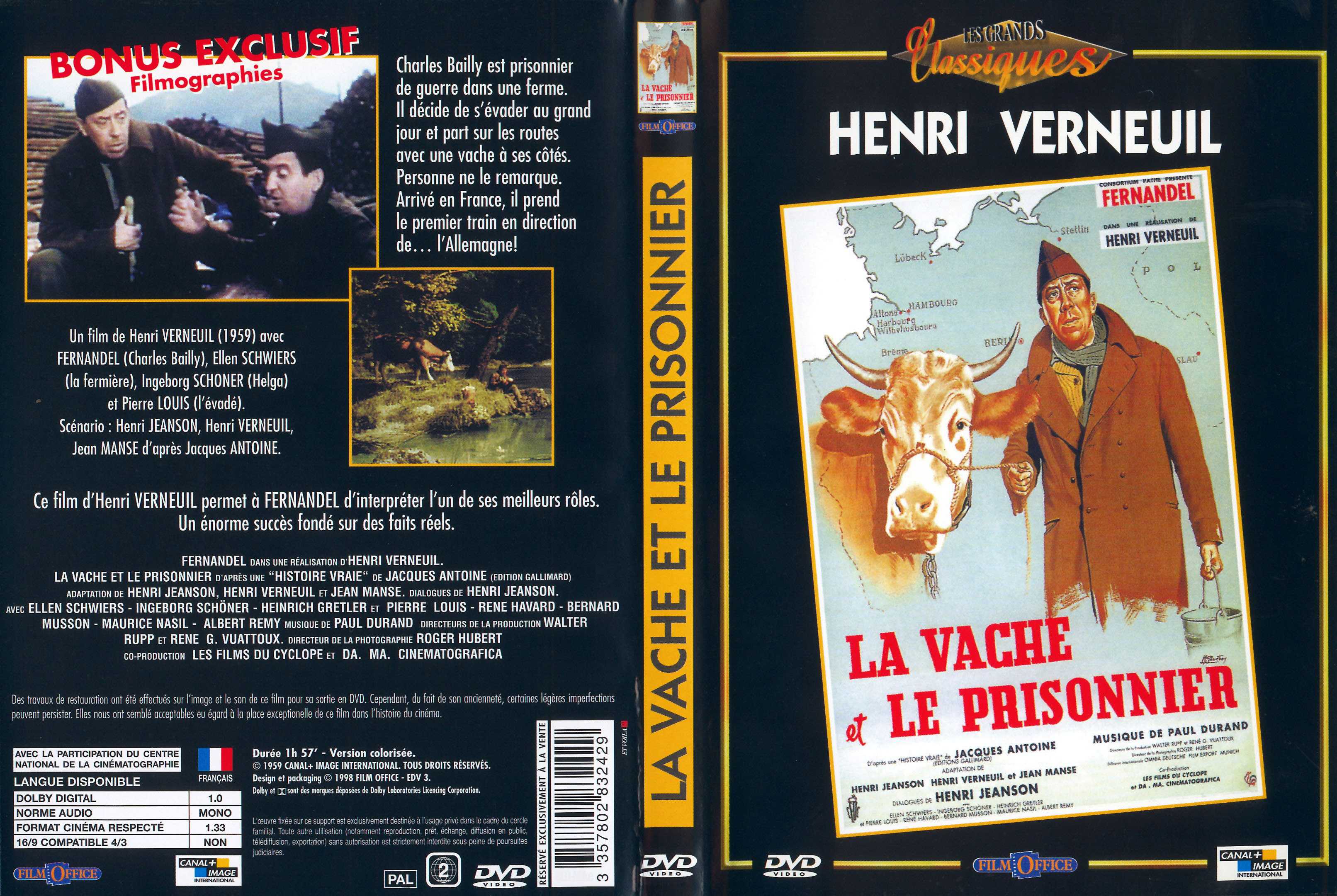 Jaquette DVD La vache et le prisonnier v2