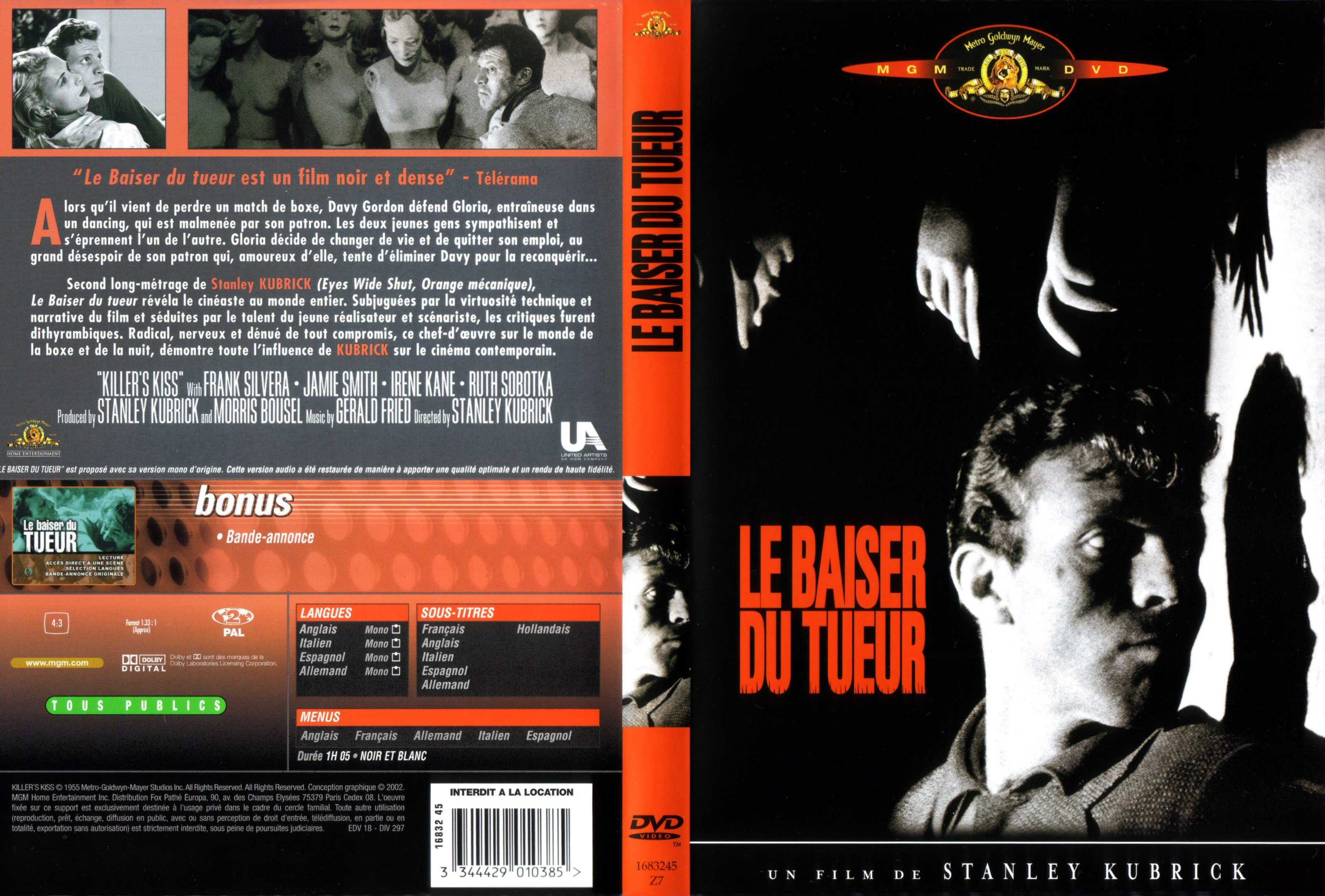 Jaquette DVD Le baiser du tueur