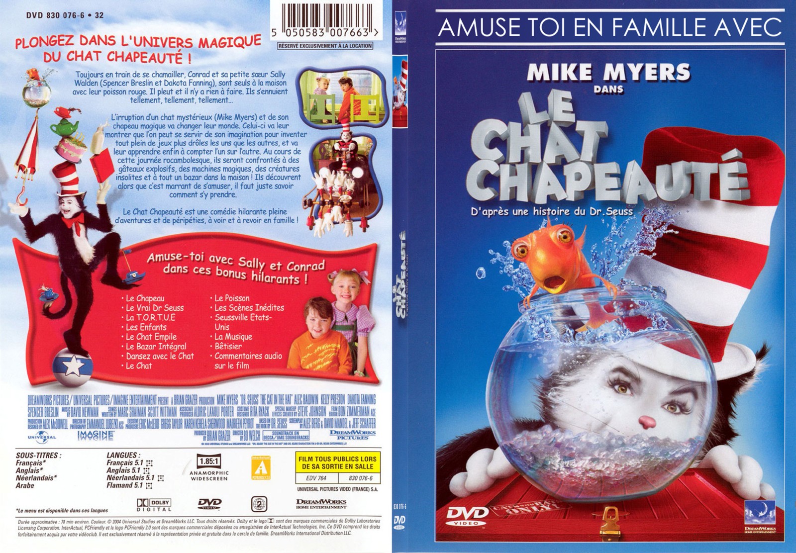 Jaquette DVD Le chat chapeaut - SLIM