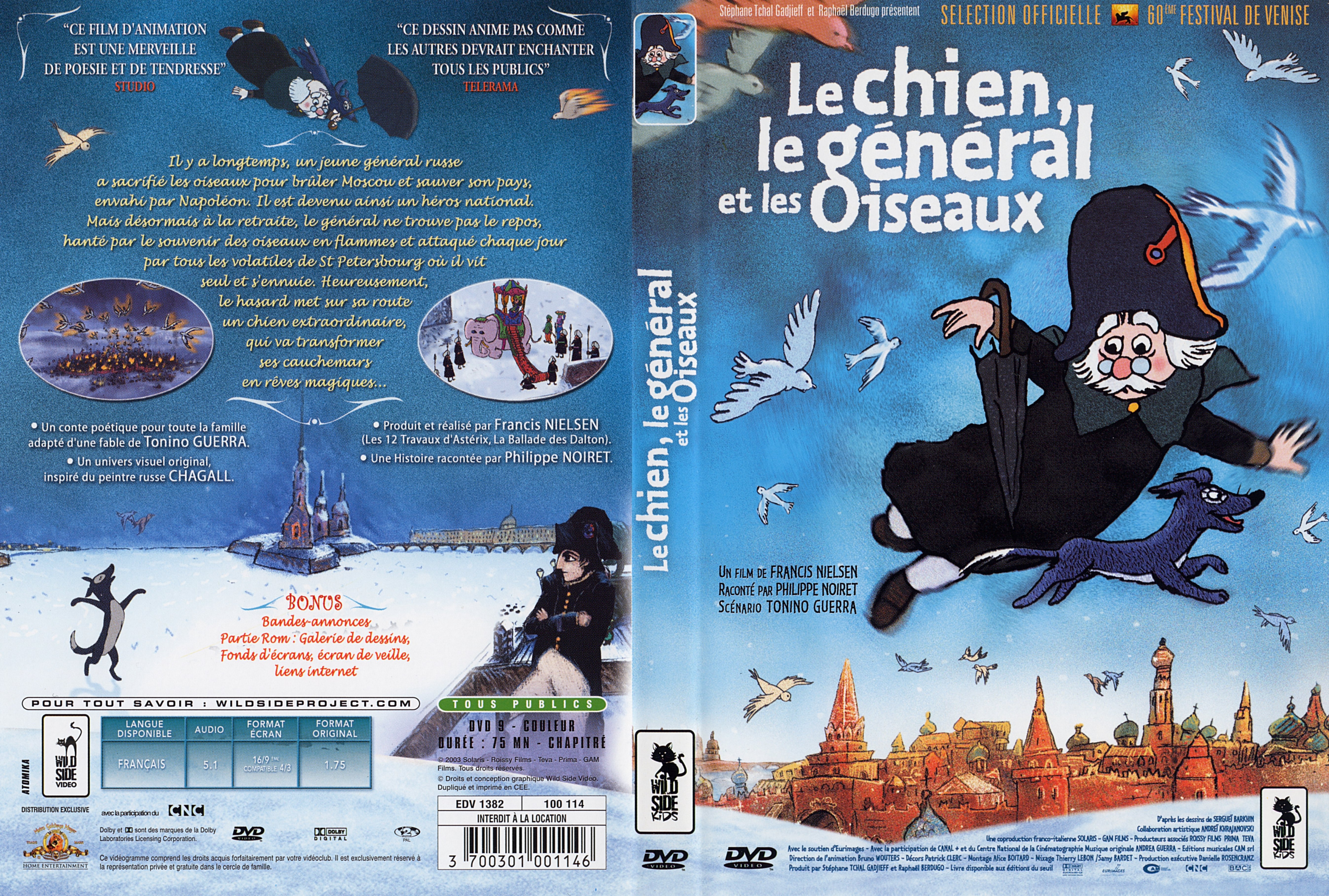 Jaquette DVD Le chien le gnral et les oiseaux