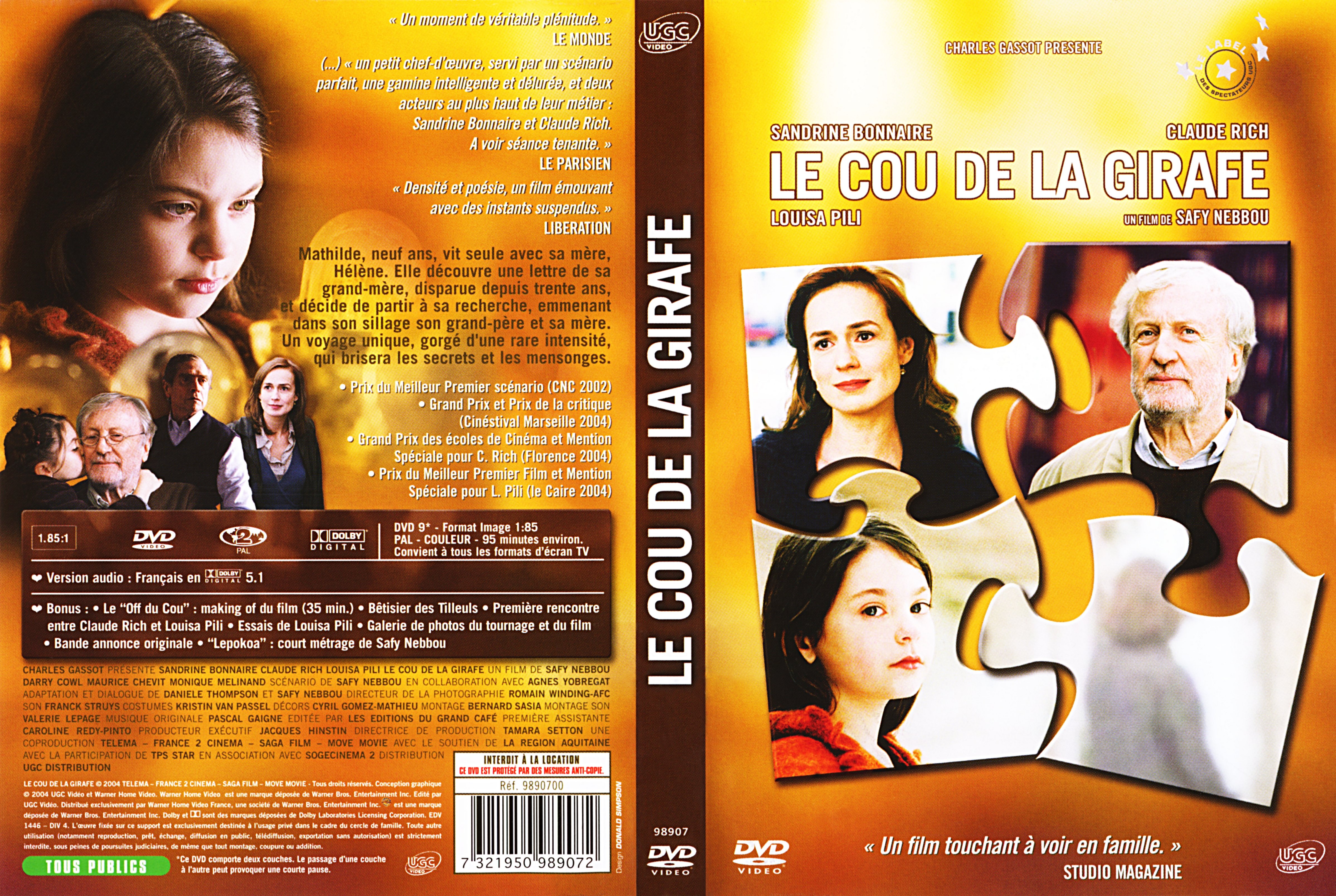Jaquette DVD Le cou de la girafe