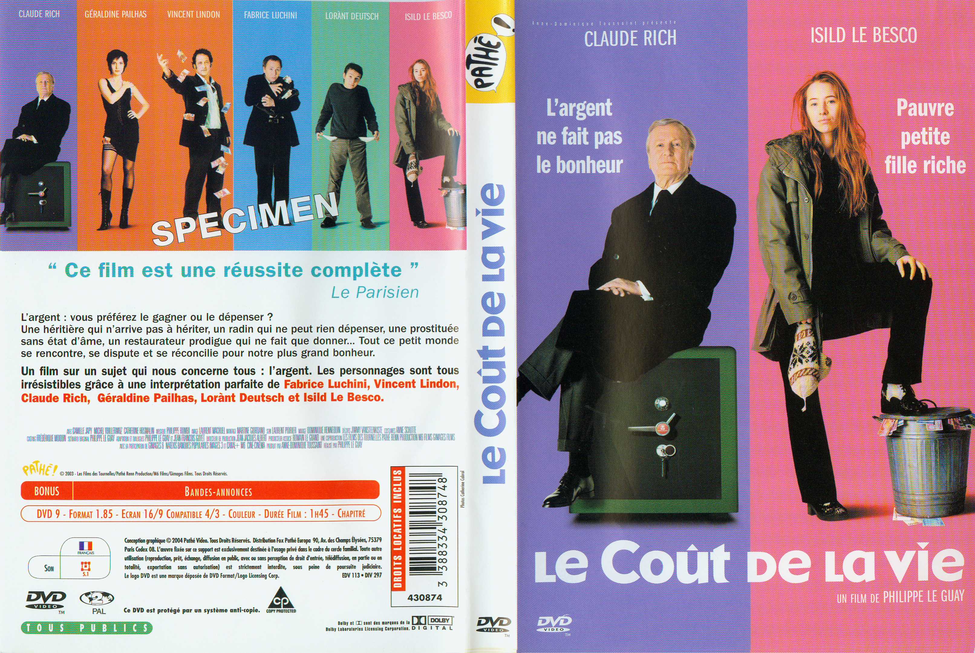 Jaquette DVD Le cout de la vie