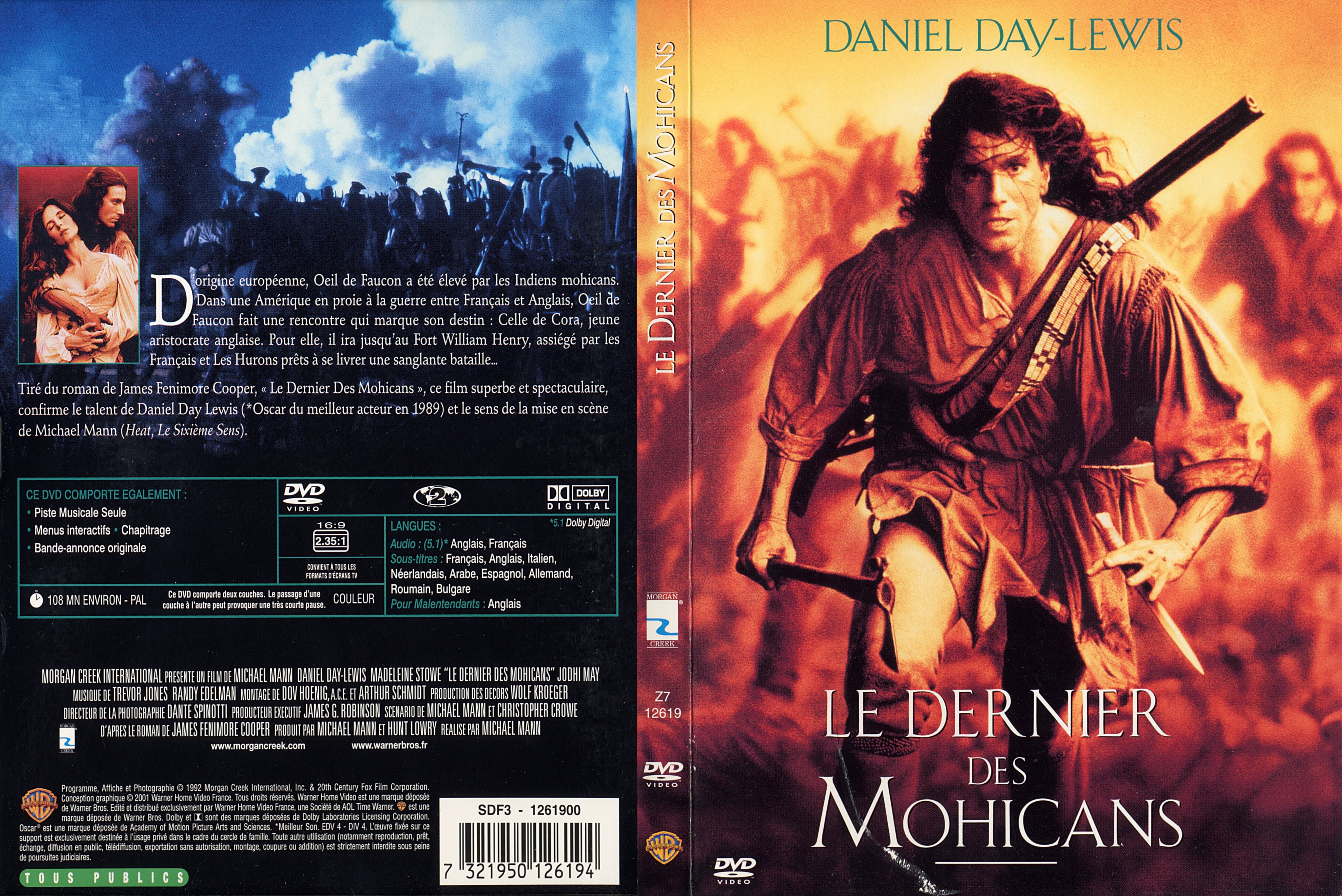 Jaquette DVD Le dernier des mohicans