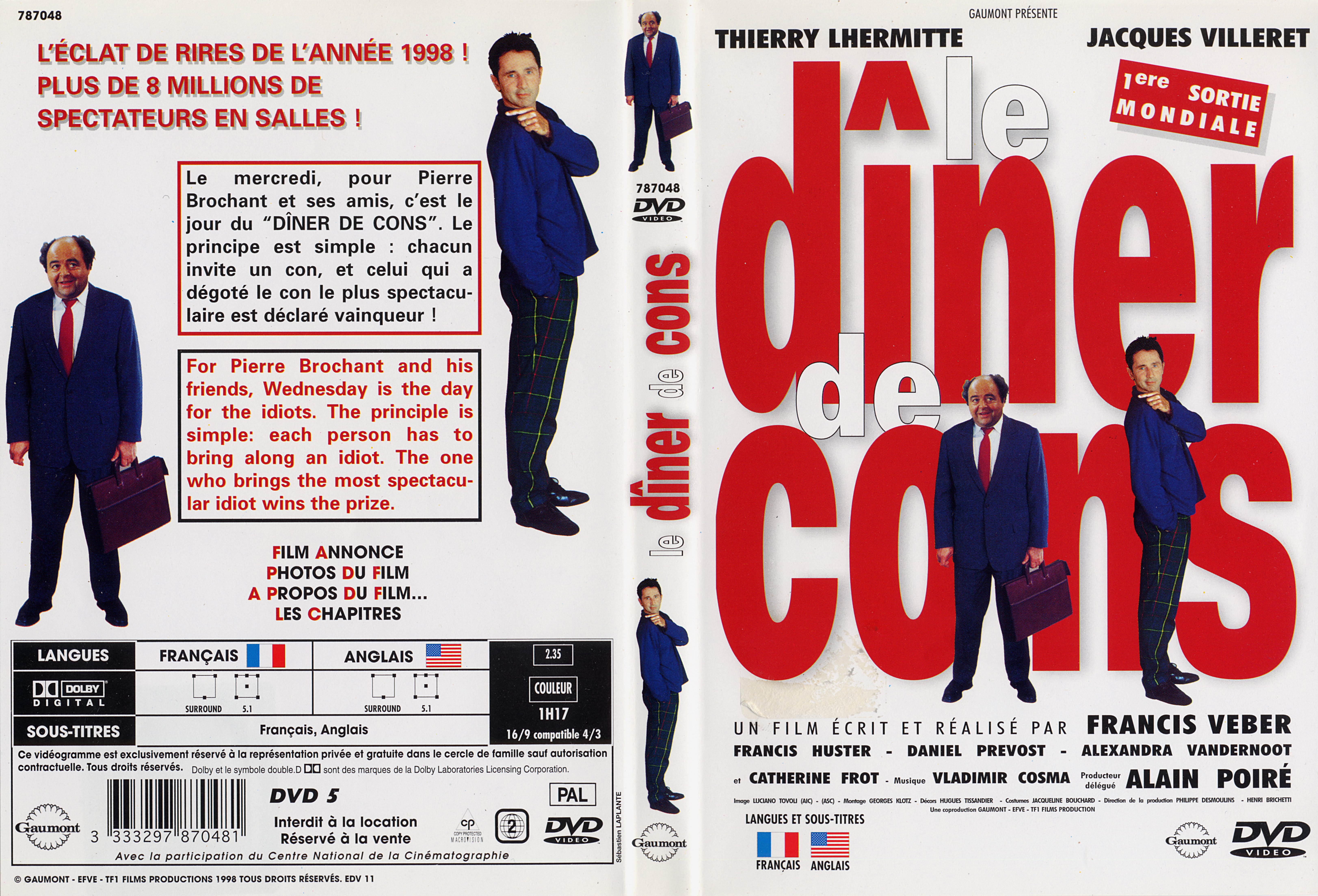 Jaquette DVD Le diner de cons