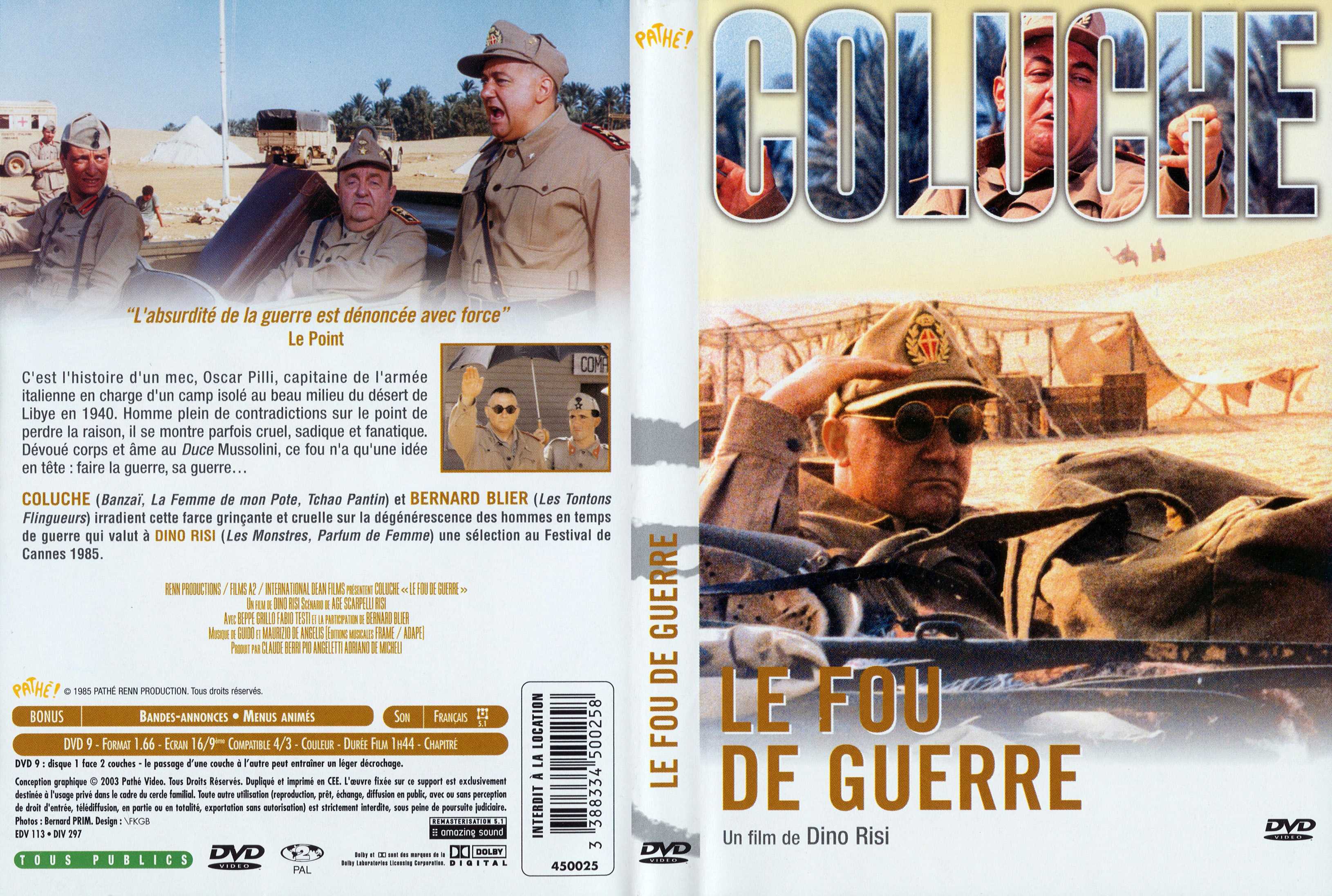 Jaquette DVD Le fou de guerre