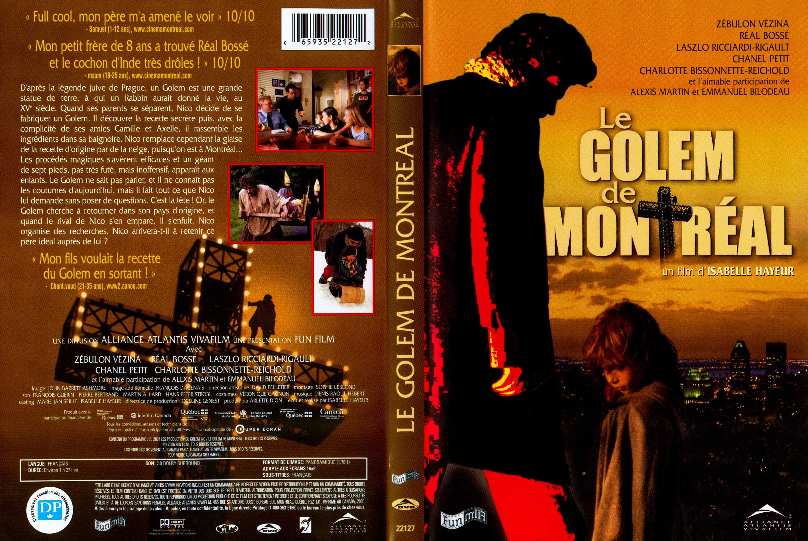 Jaquette DVD Le golem de montreal