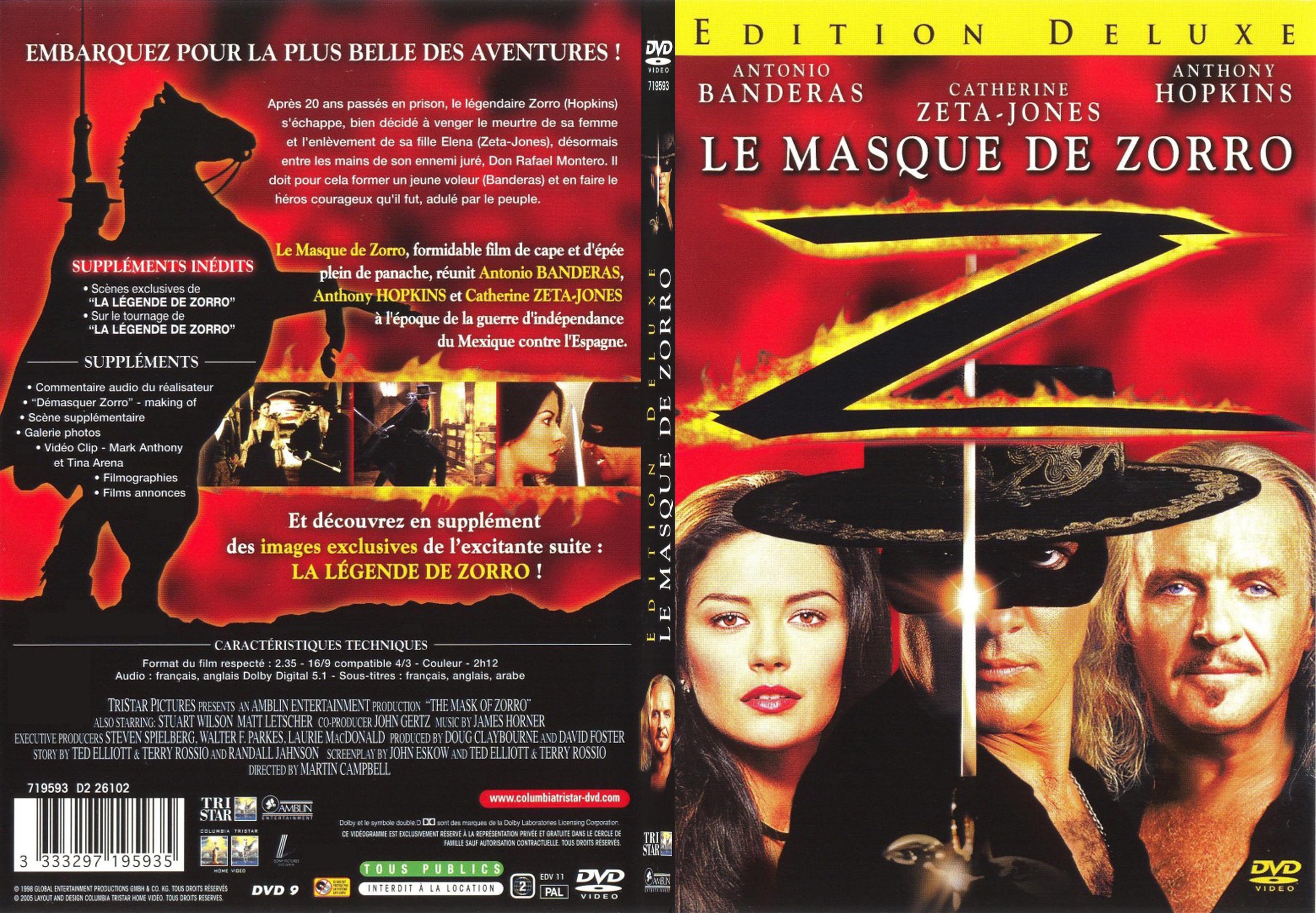 Jaquette DVD Le masque de Zorro - SLIM