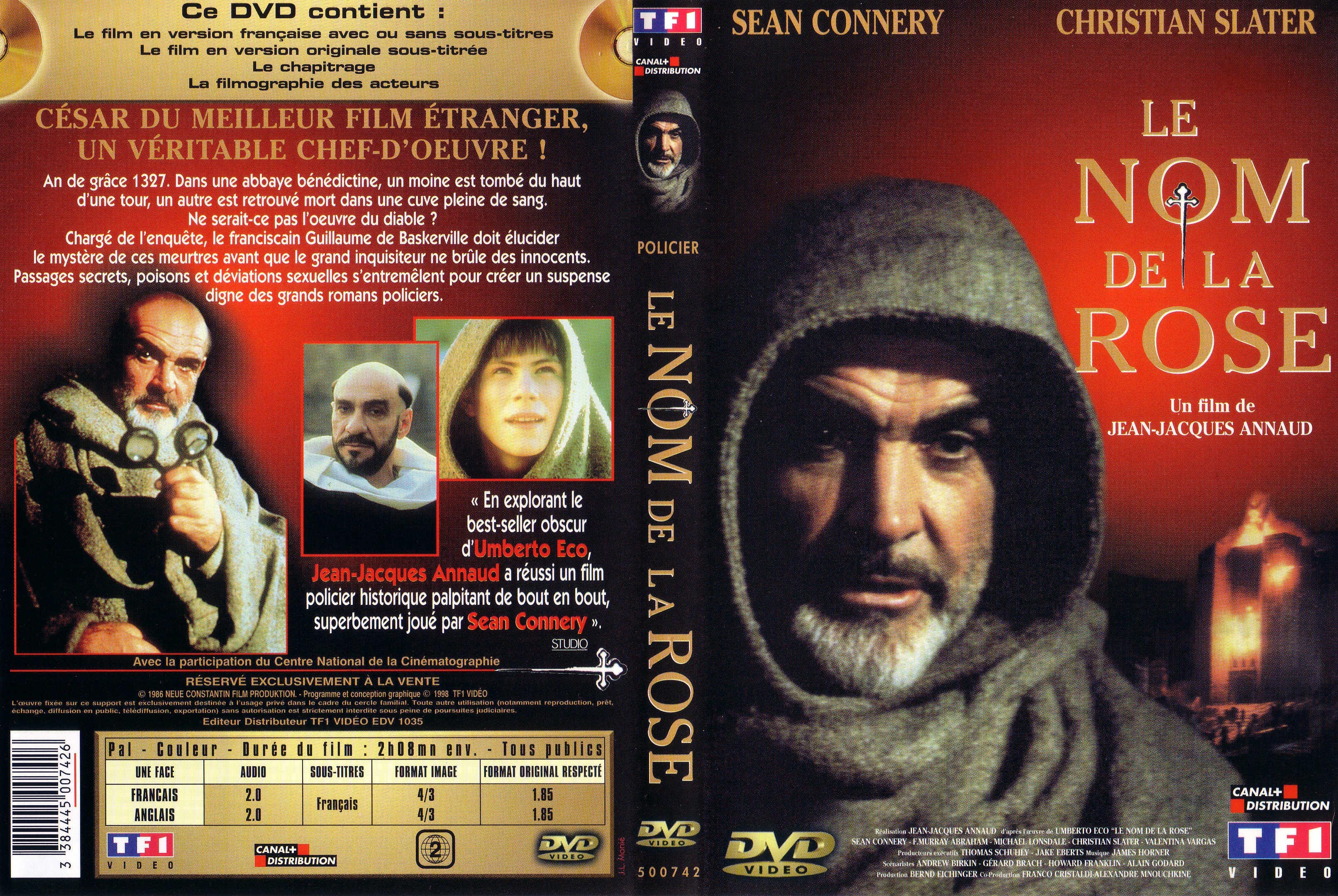 Jaquette DVD de Le nom de la rose (BLU-RAY) - Cinéma Passion