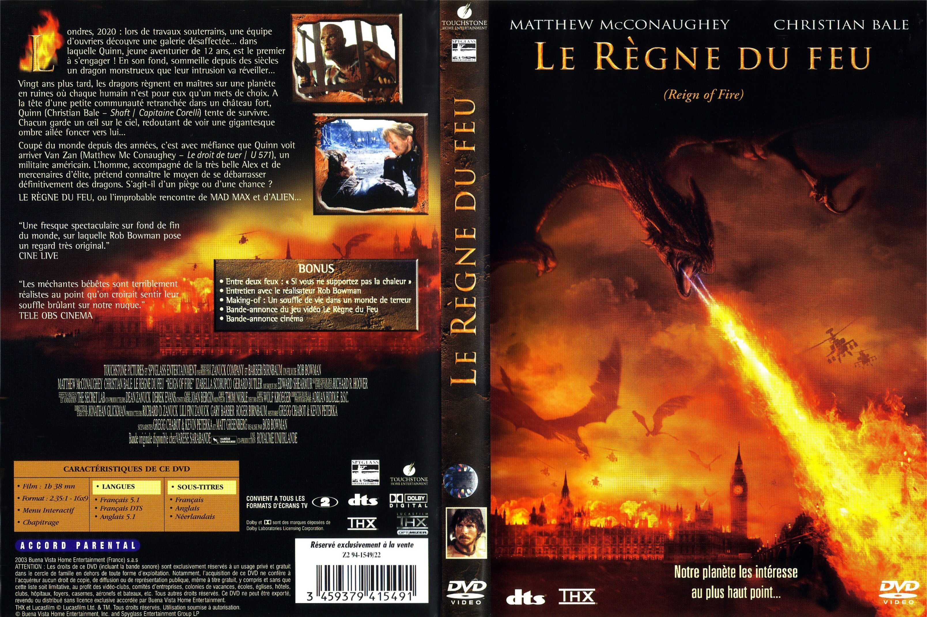 Jaquette DVD Le rgne du feu