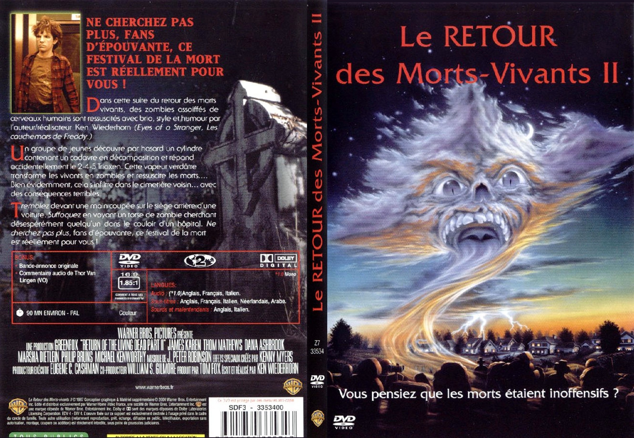 Jaquette DVD Le retour des morts vivants 2 - SLIM