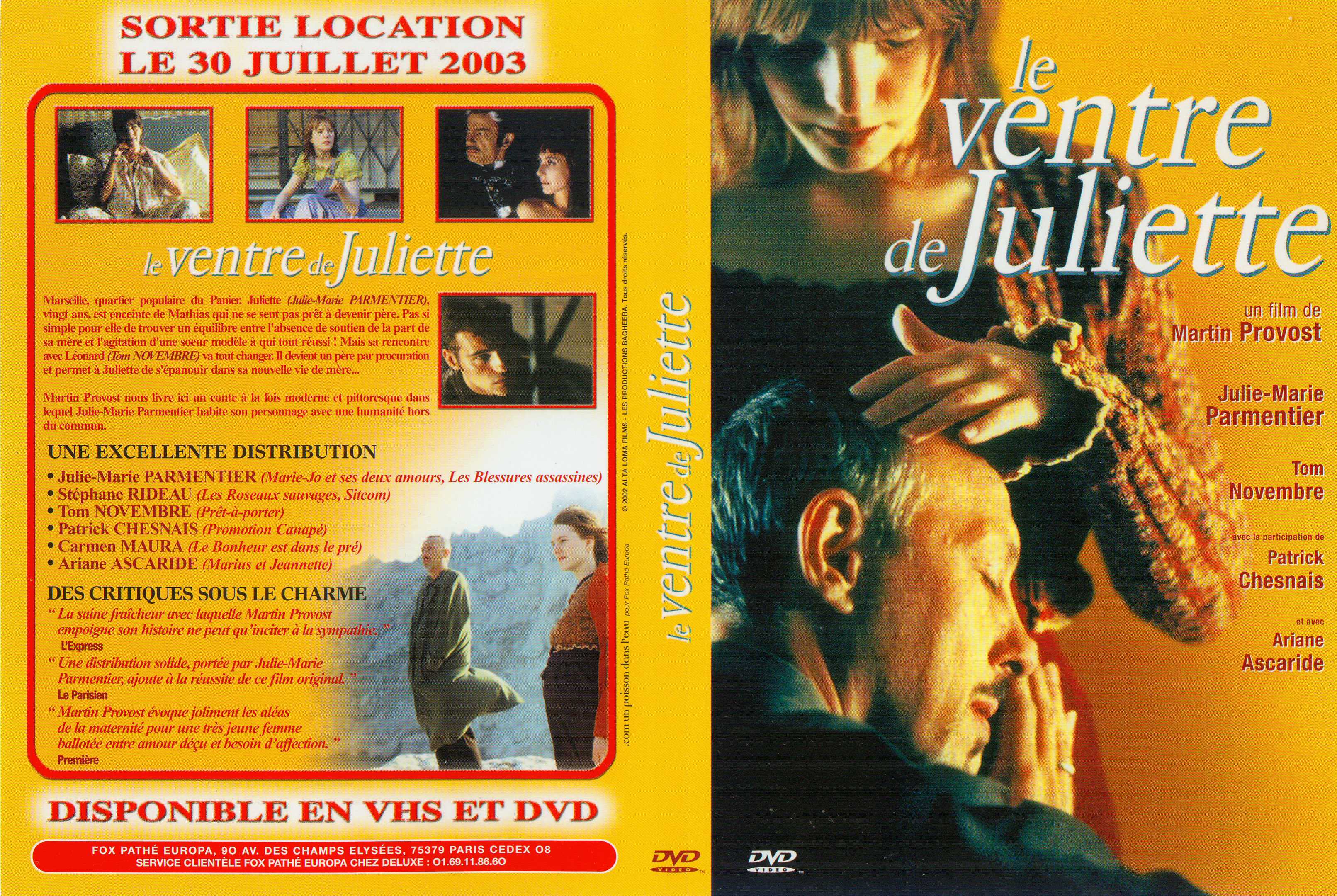 Jaquette DVD Le ventre de Juliette