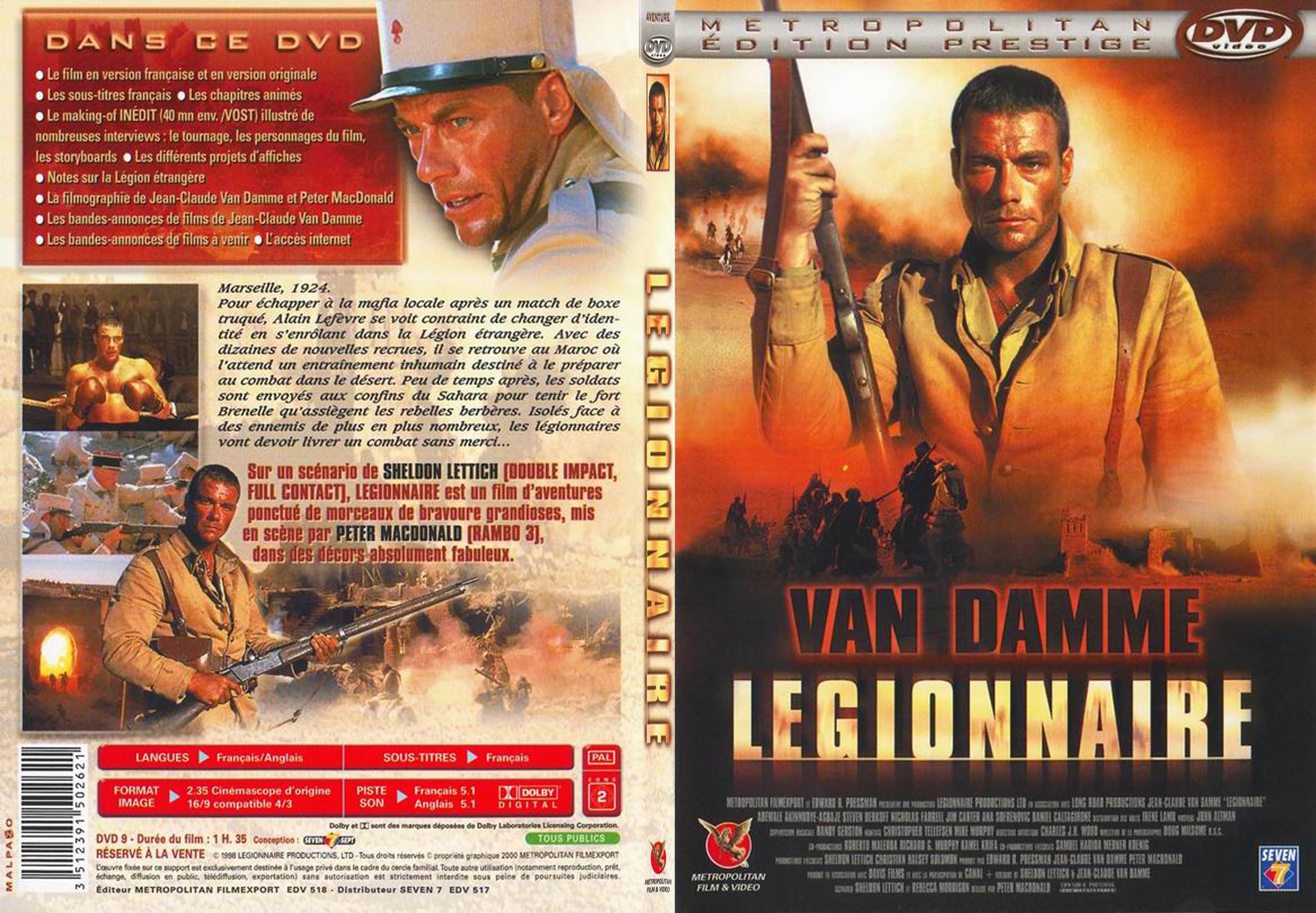 Jaquette DVD Legionnaire - SLIM