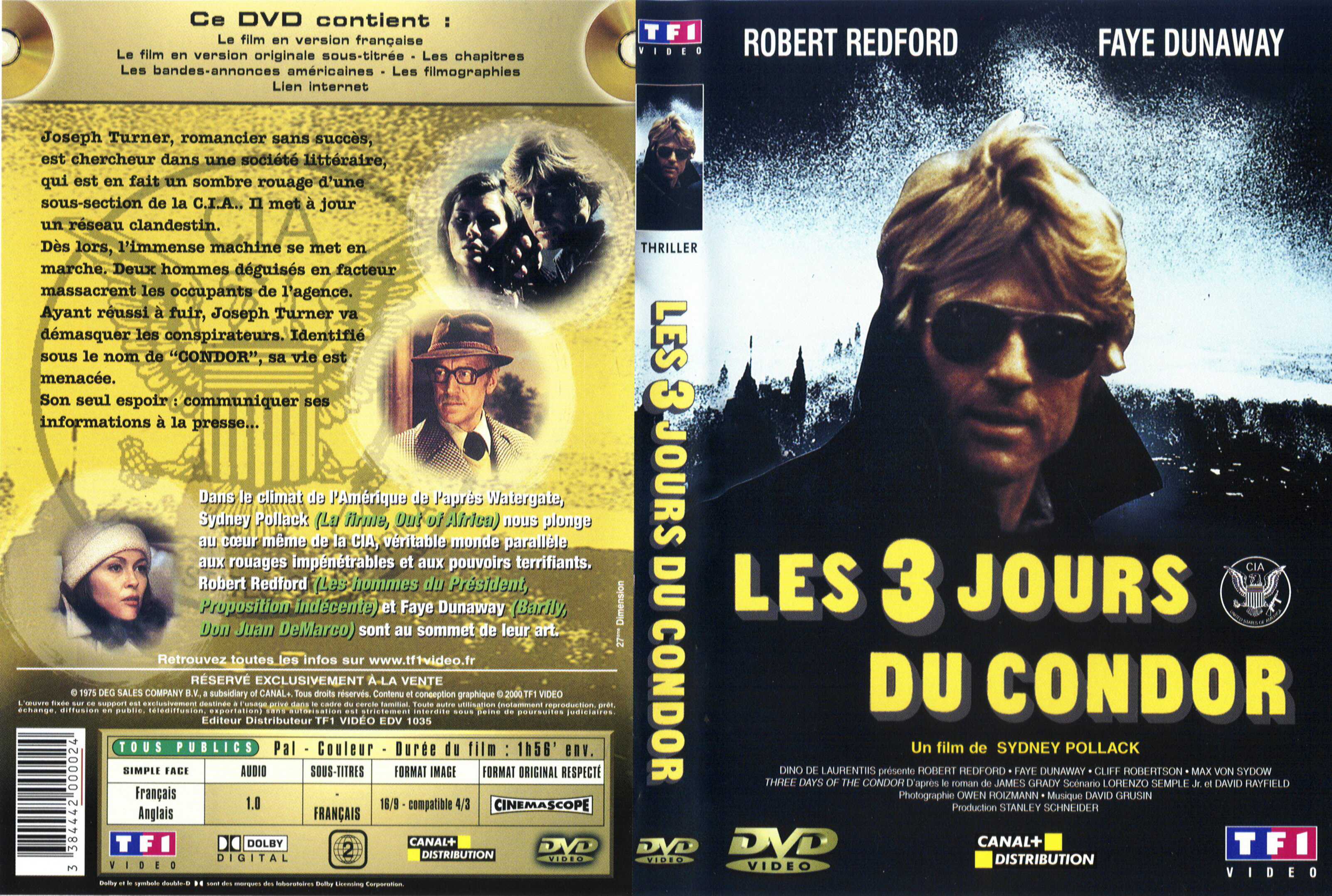Jaquette DVD Les 3 jours du condor