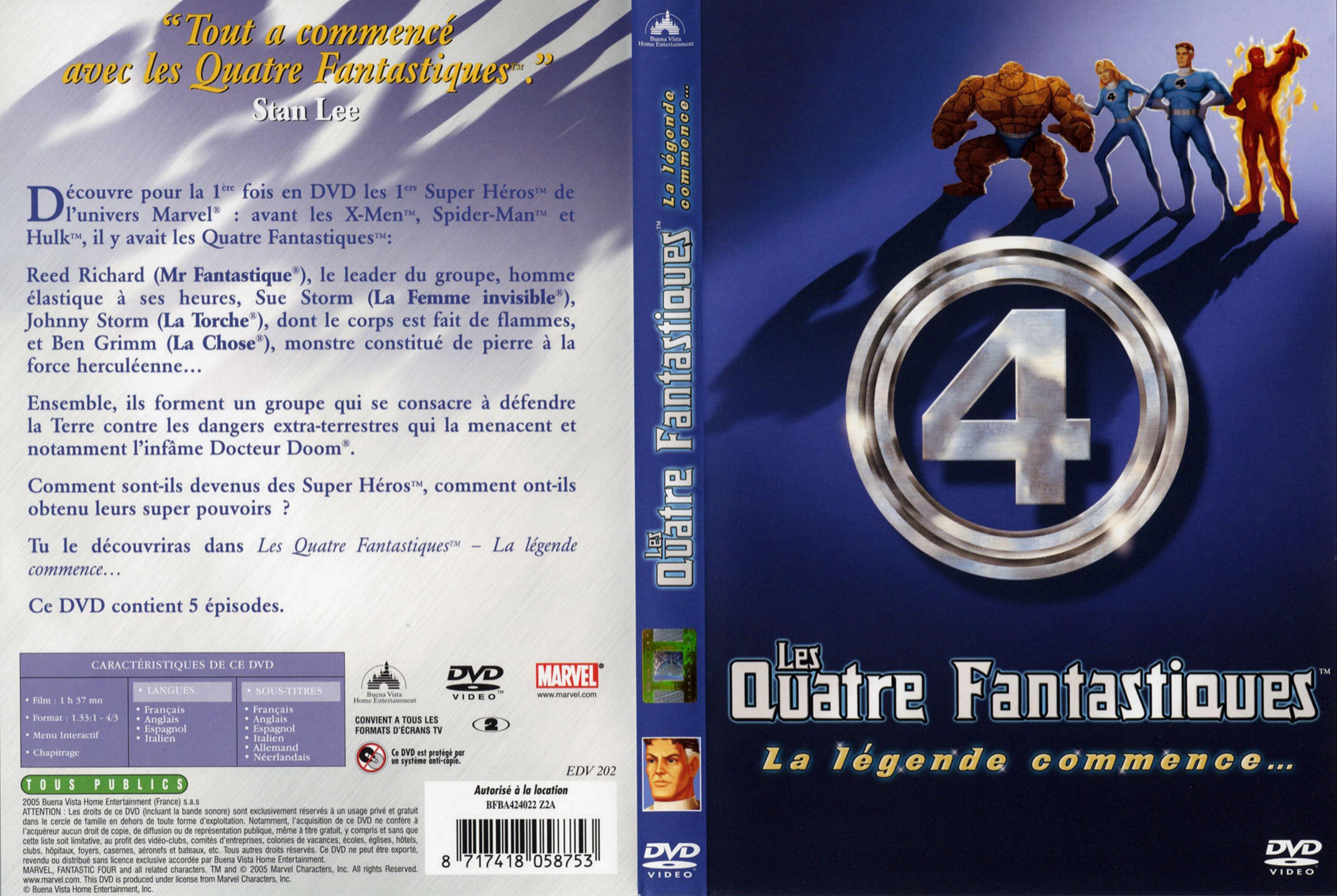 Jaquette DVD Les 4 fantastiques (DA)