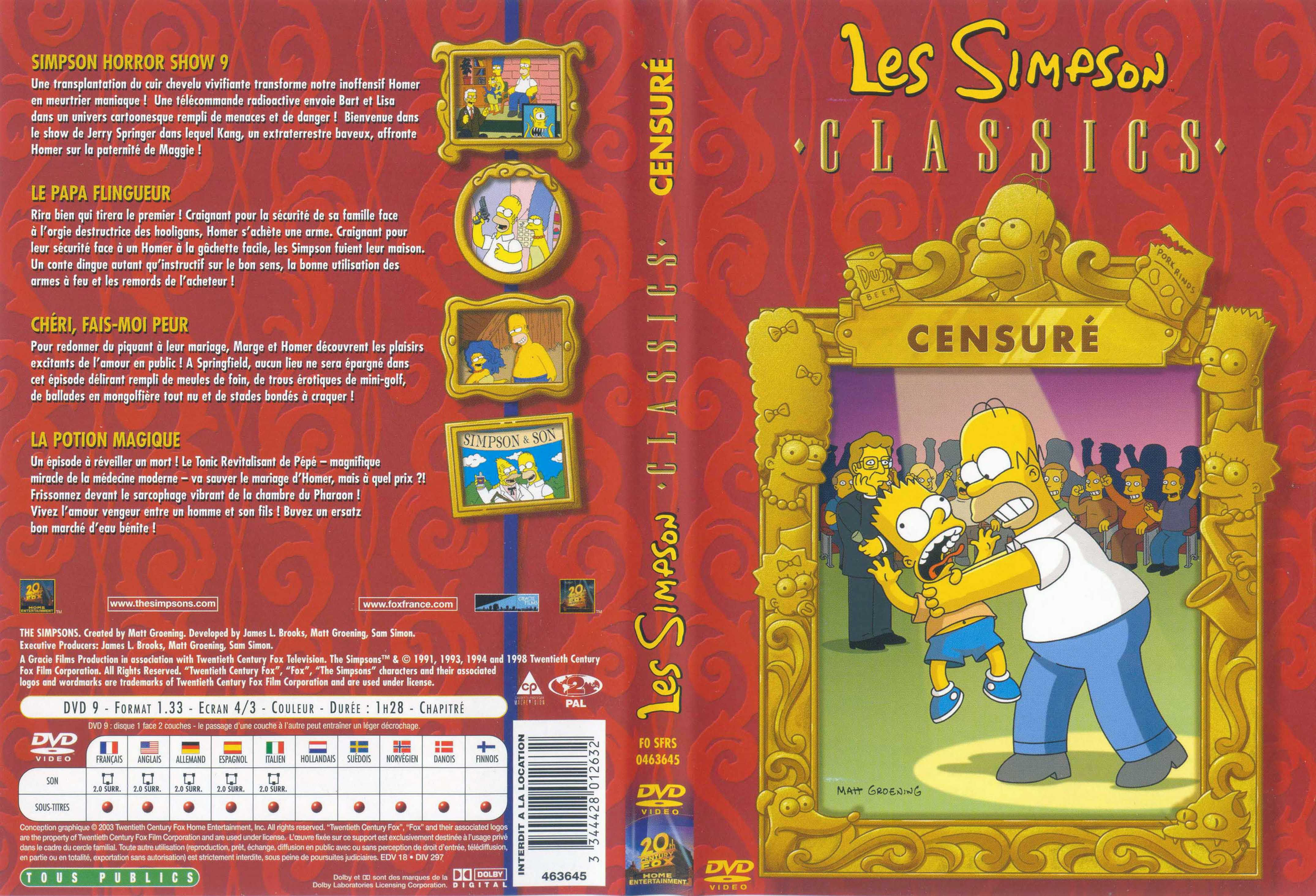 Jaquette DVD Les Simpson censur