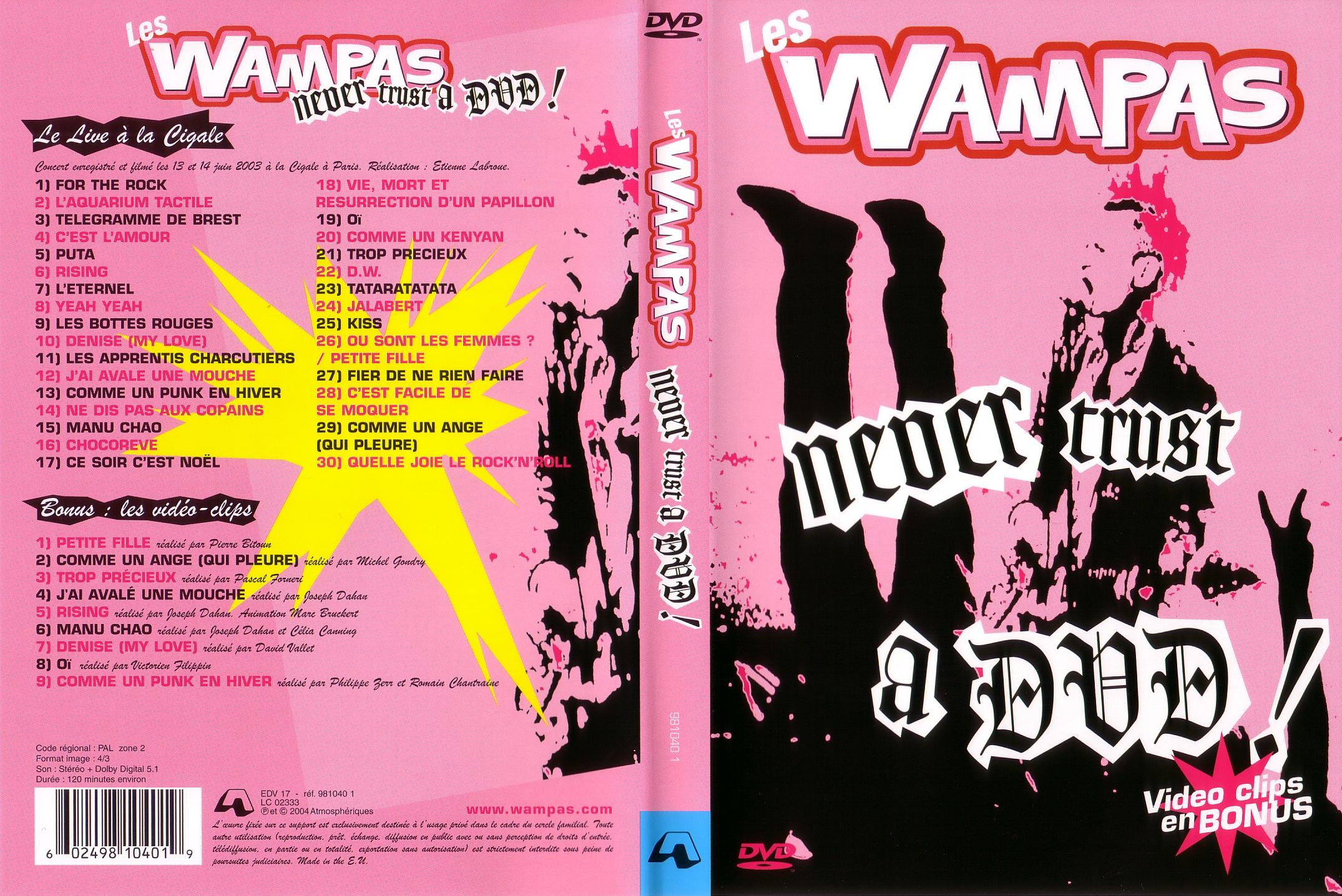 Jaquette DVD Les Wampas Never trust a DVD
