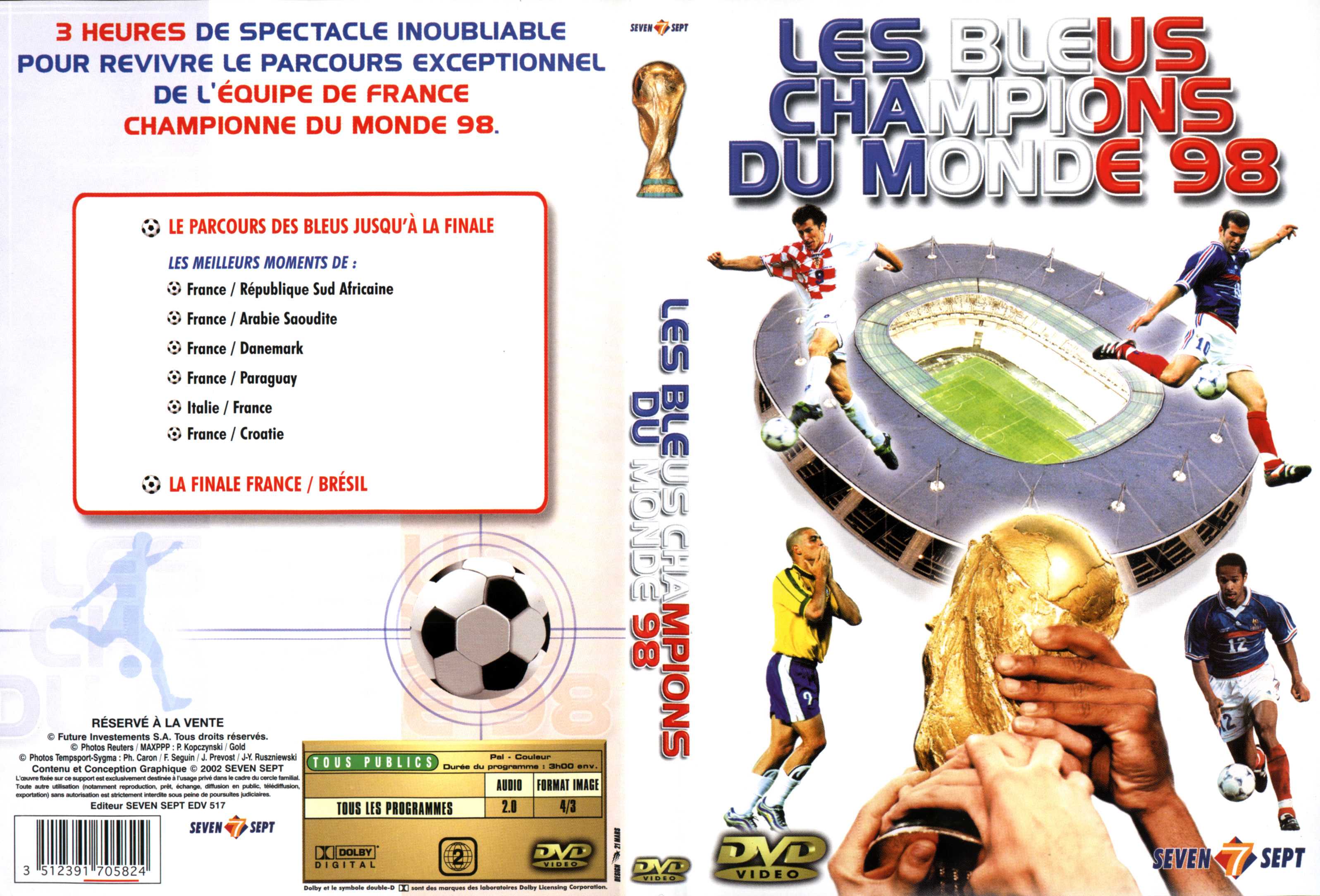 Jaquette DVD Les bleus champions du monde 98
