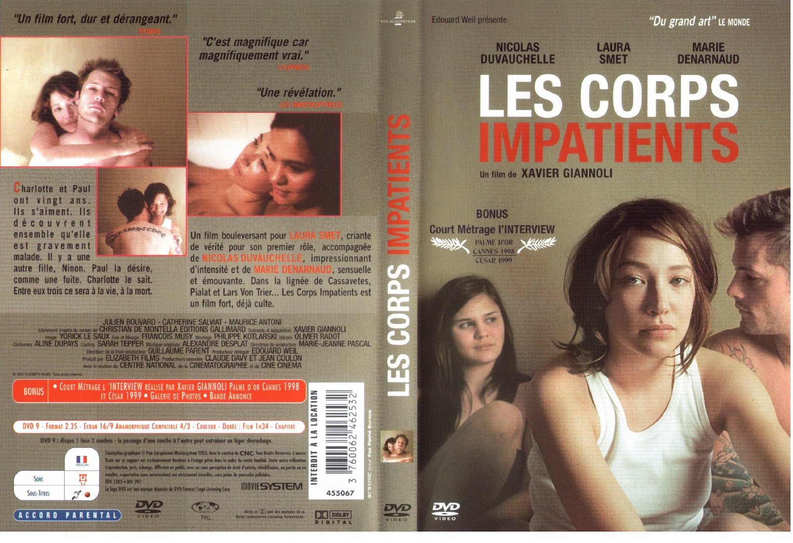 Jaquette DVD Les corps impatients