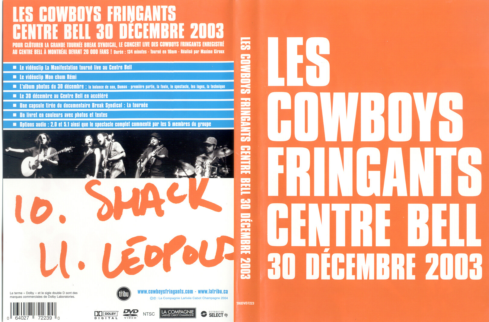 Jaquette DVD Les cowsboys fringants centre Bell