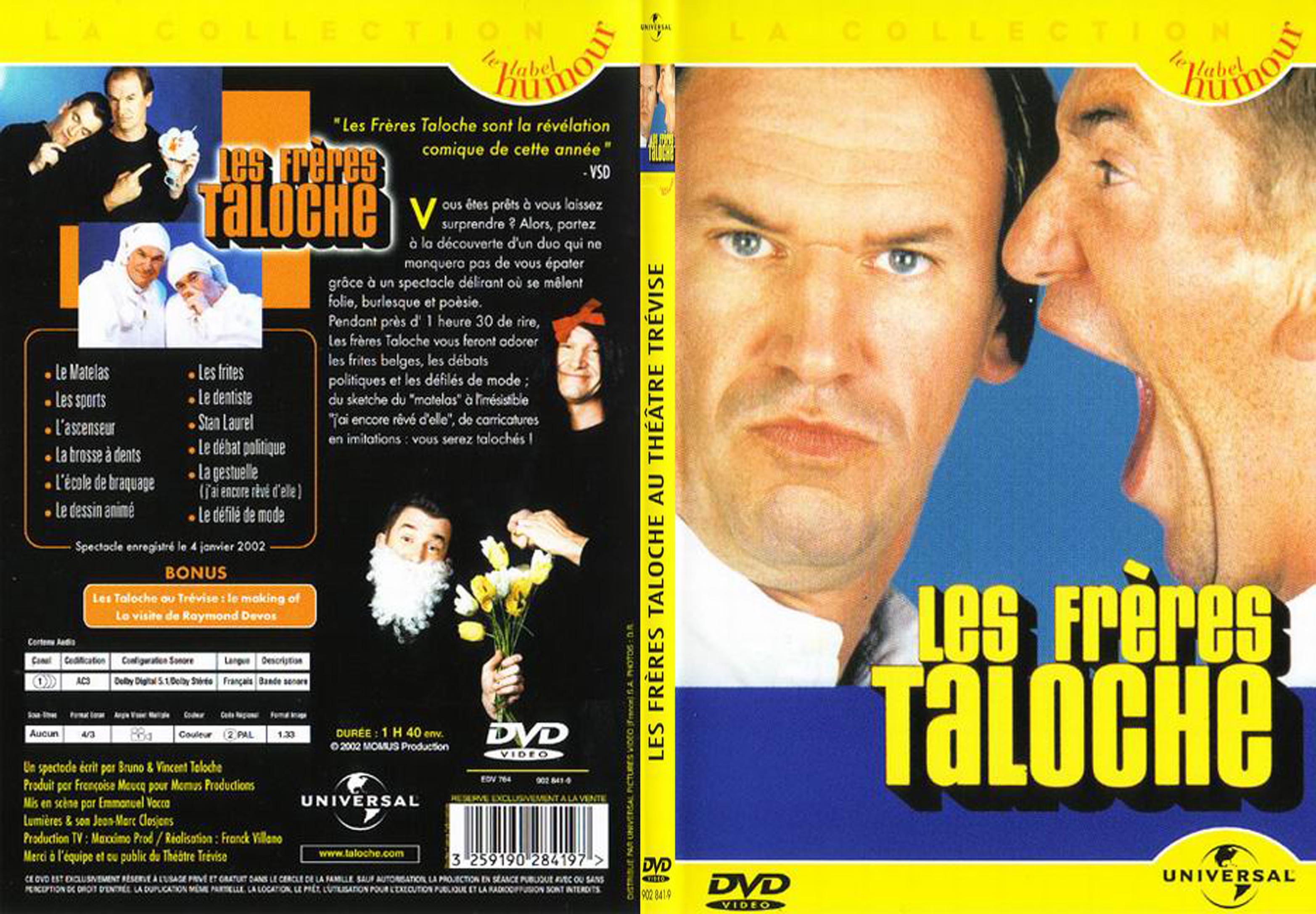 Jaquette DVD Les freres Taloche au theatre Trevise - SLIM