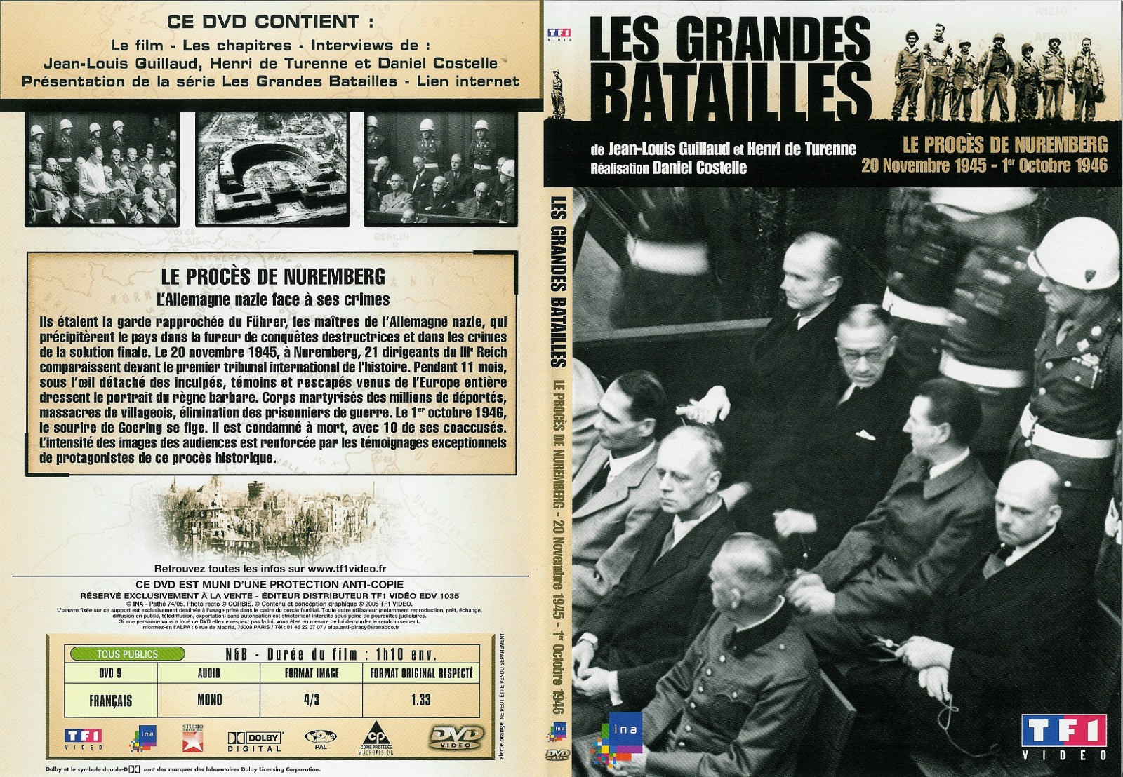 Jaquette DVD Les grandes batailles - Le procs de Nuremberg - SLIM