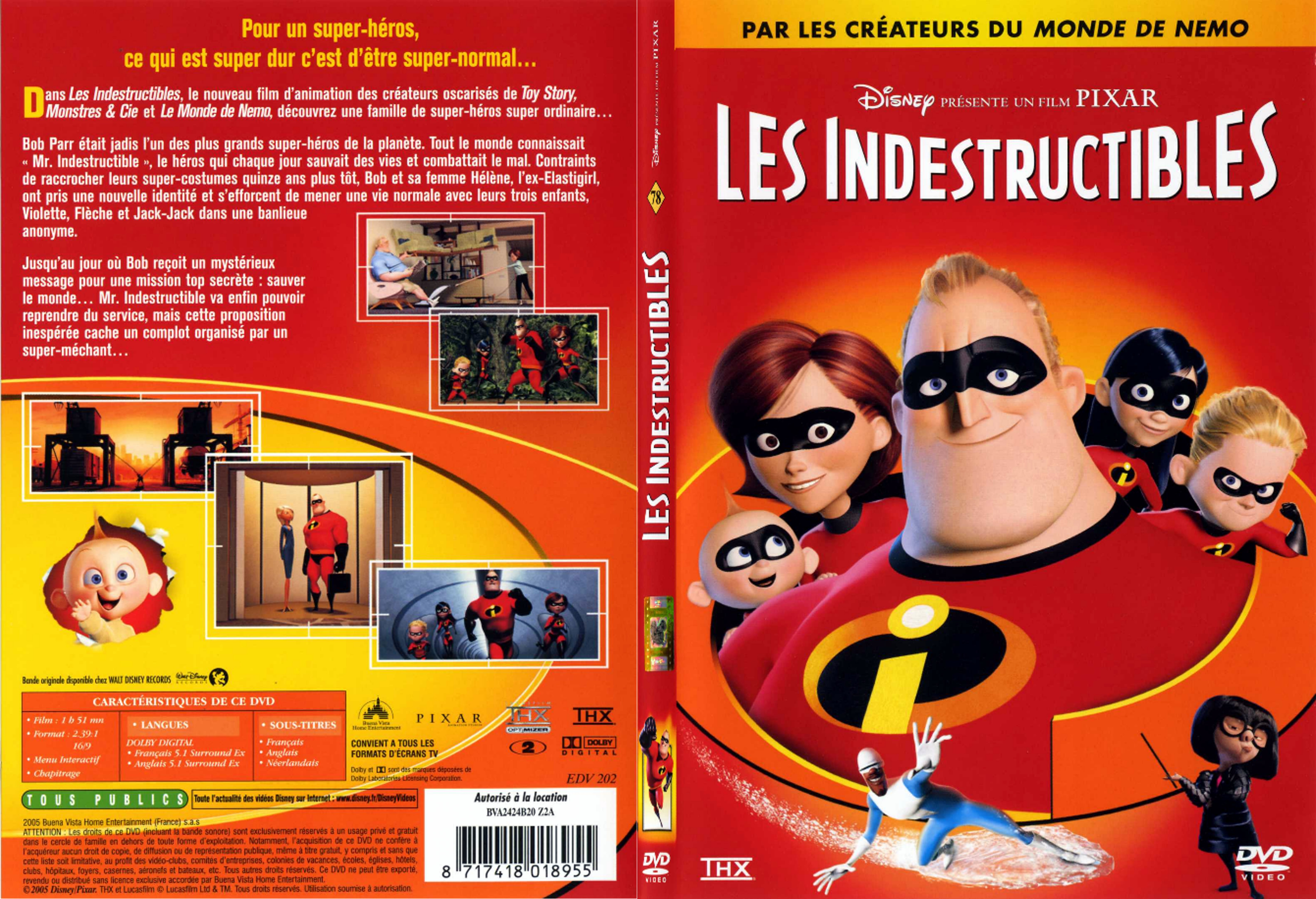 Jaquette DVD Les indestructibles - SLIM