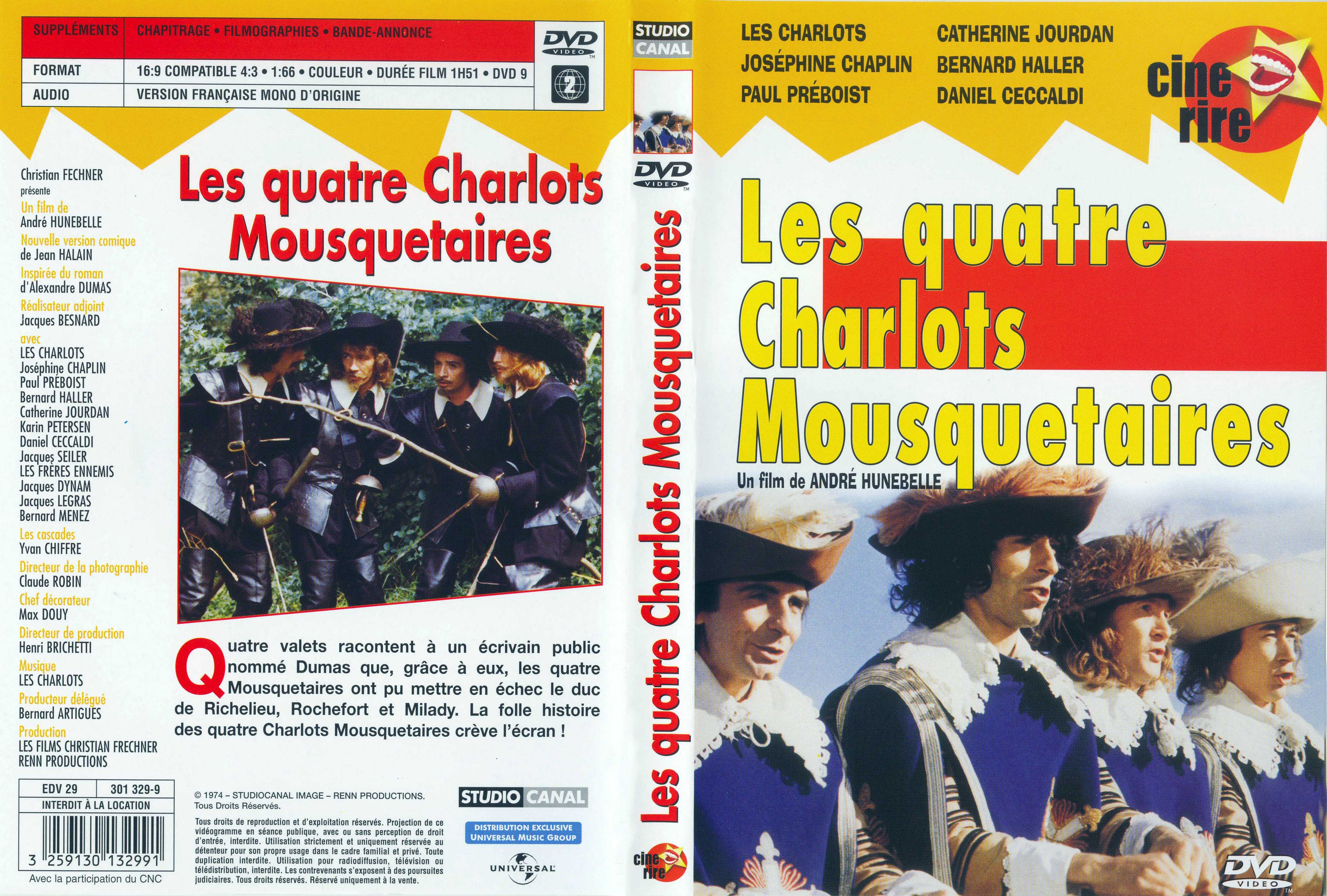 Jaquette DVD Les quatres charlots mousquetaires