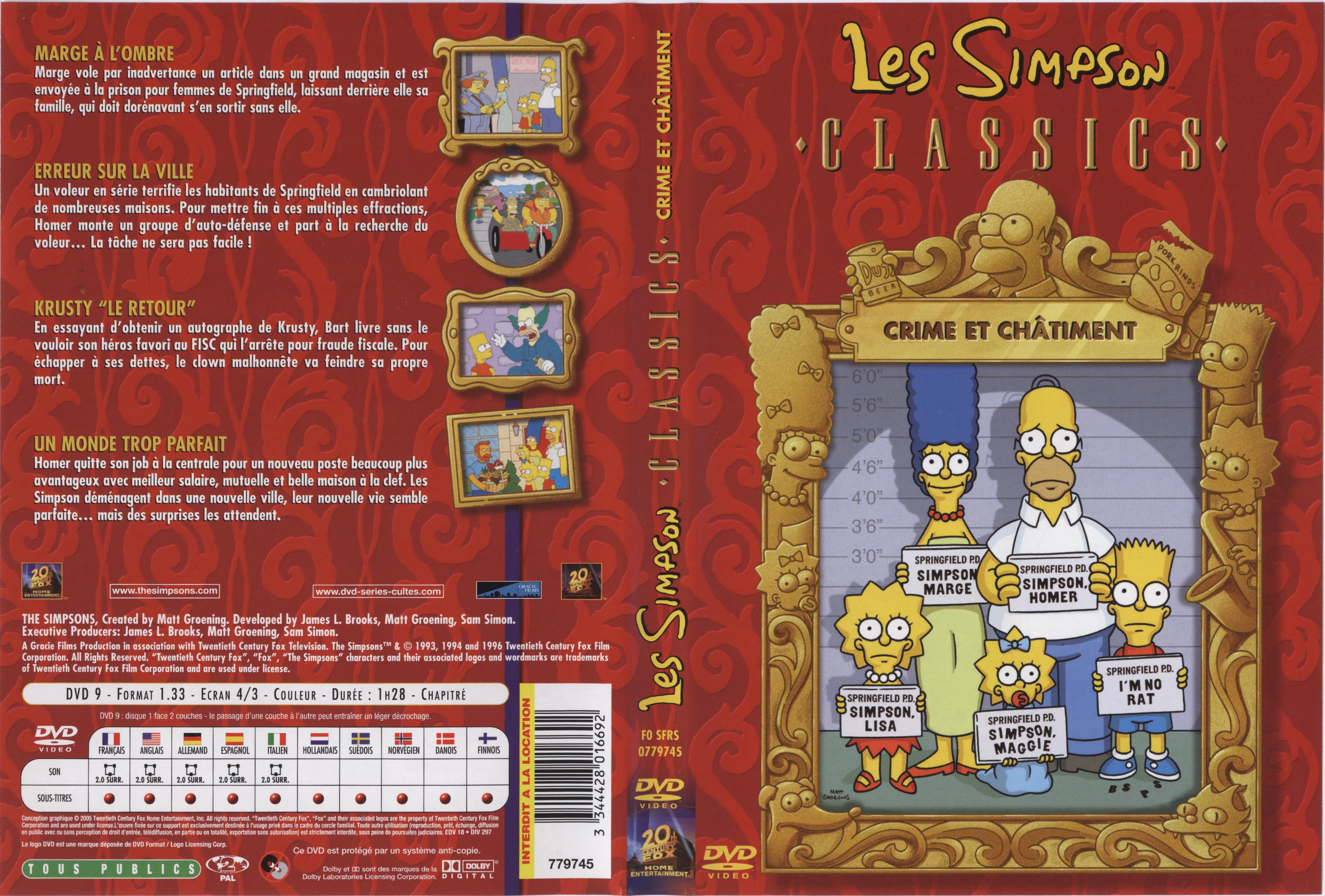 Jaquette DVD Les simpsons crime et chatiment