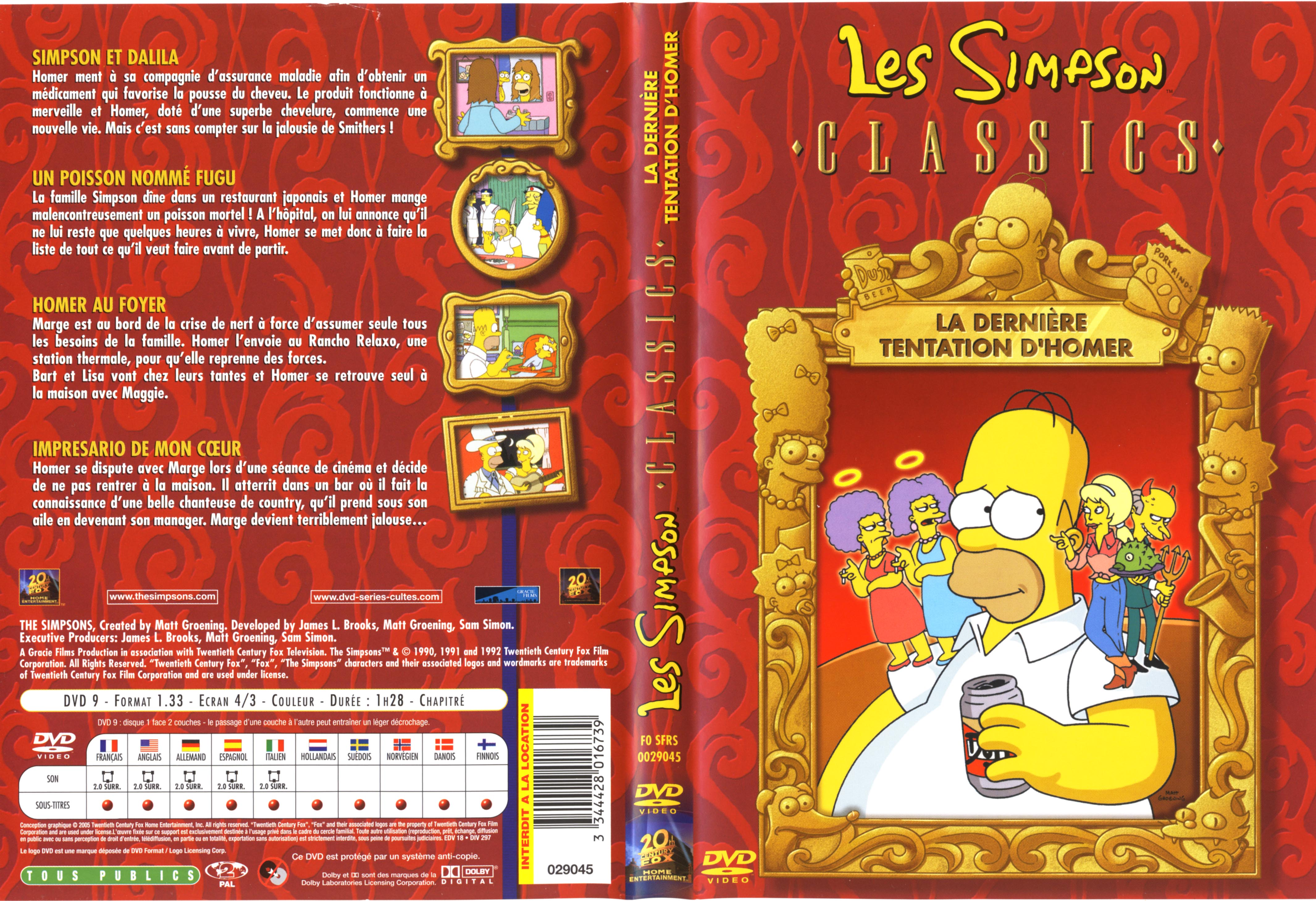 Jaquette DVD Les simpsons la dernire tentation d