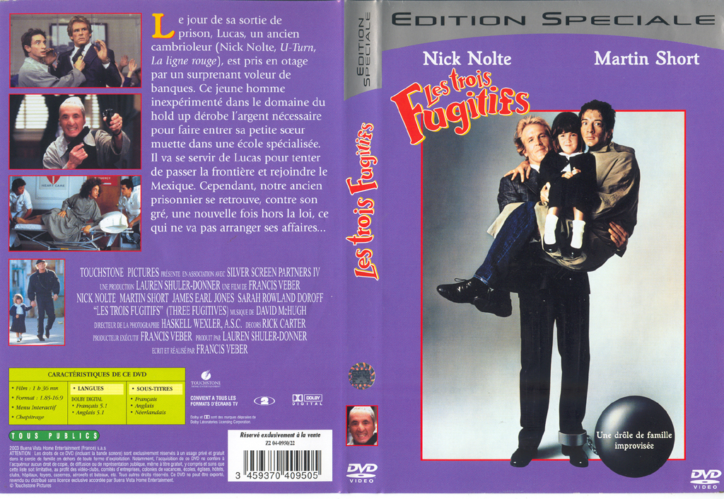 Jaquette DVD Les trois fugitifs