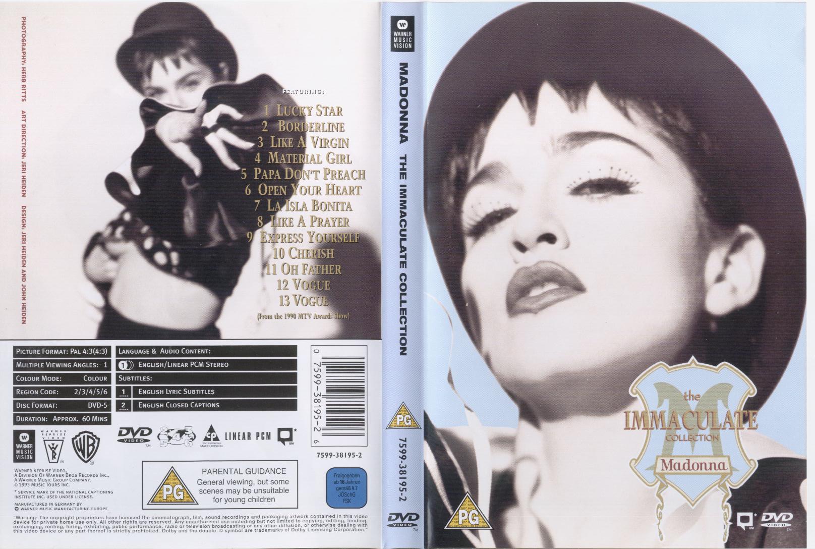 Jaquette DVD Madonna the immaculate collection v2