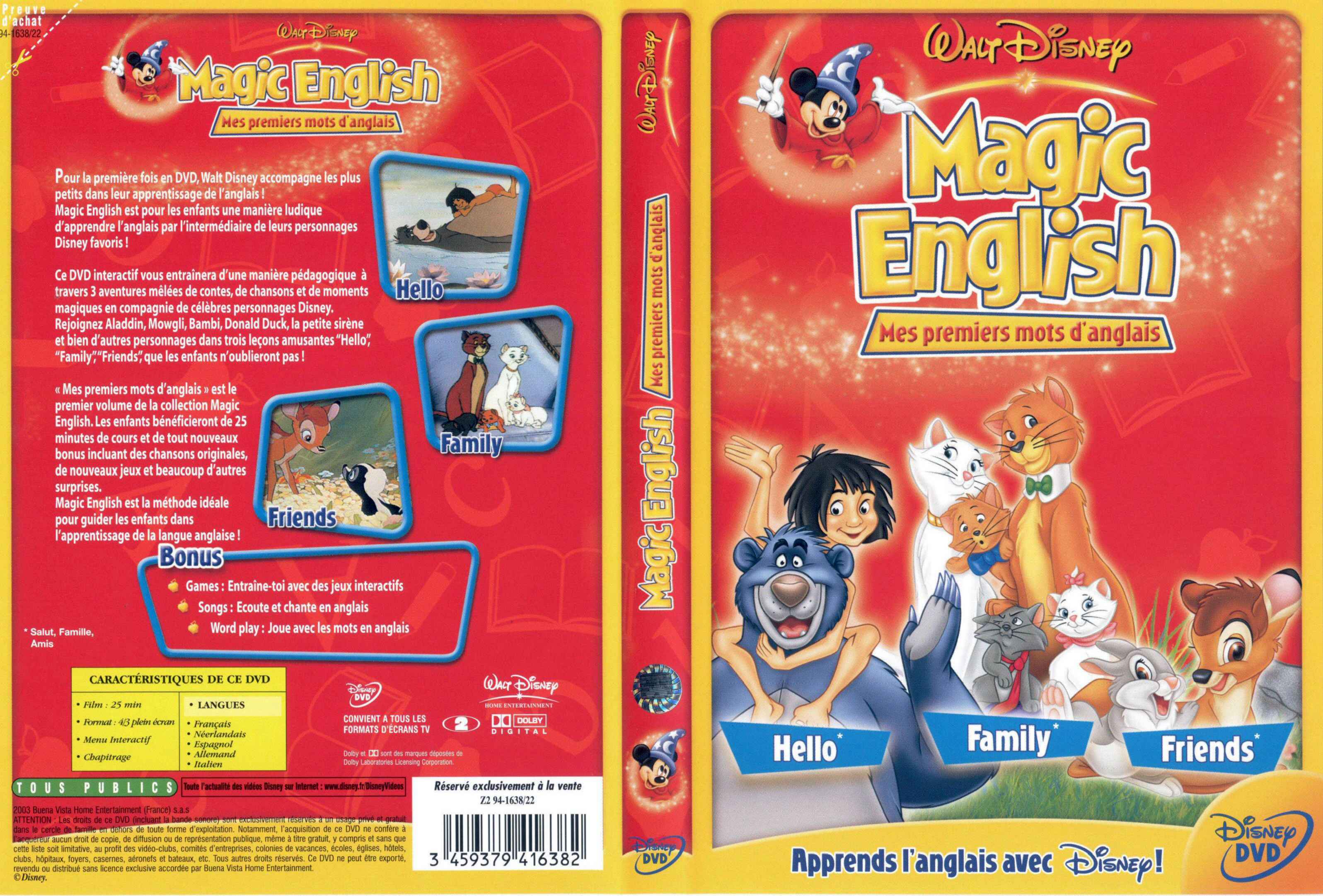 Jaquette DVD Magic English mes premiers mots d