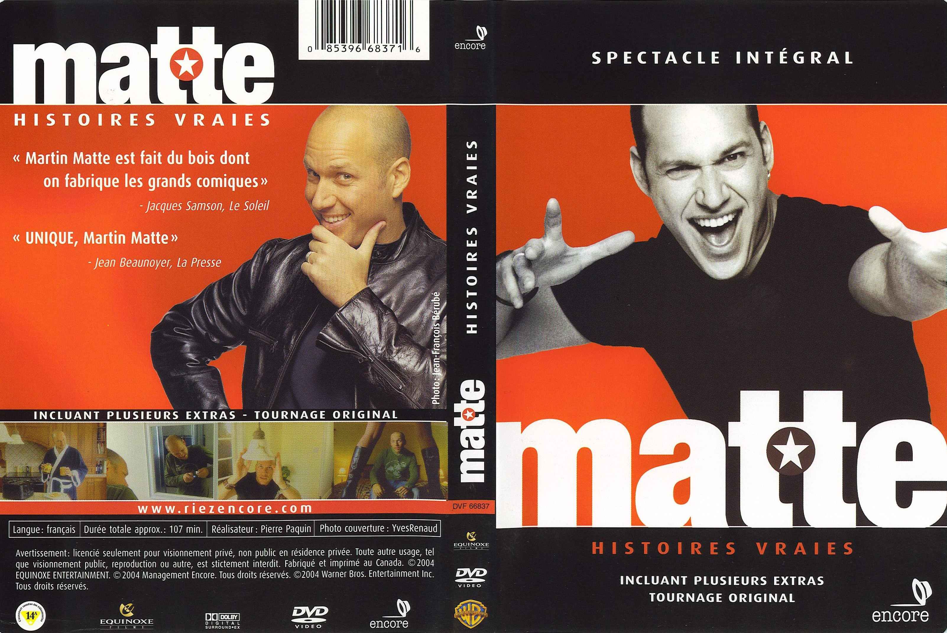Jaquette DVD Martin Matte histoires vraies