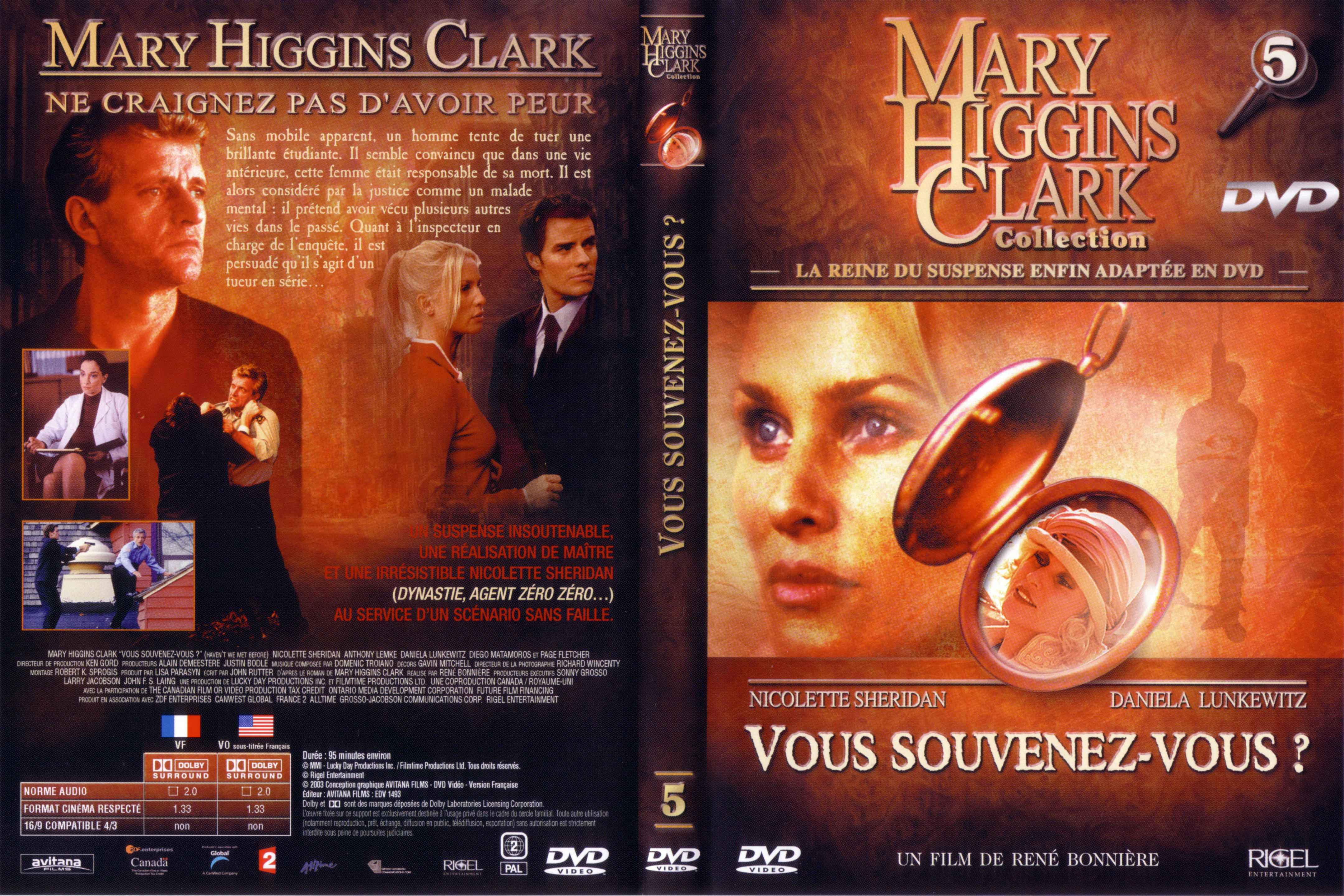 Jaquette DVD Mary Higgins Clark vol 05 - Vous souvenez vous