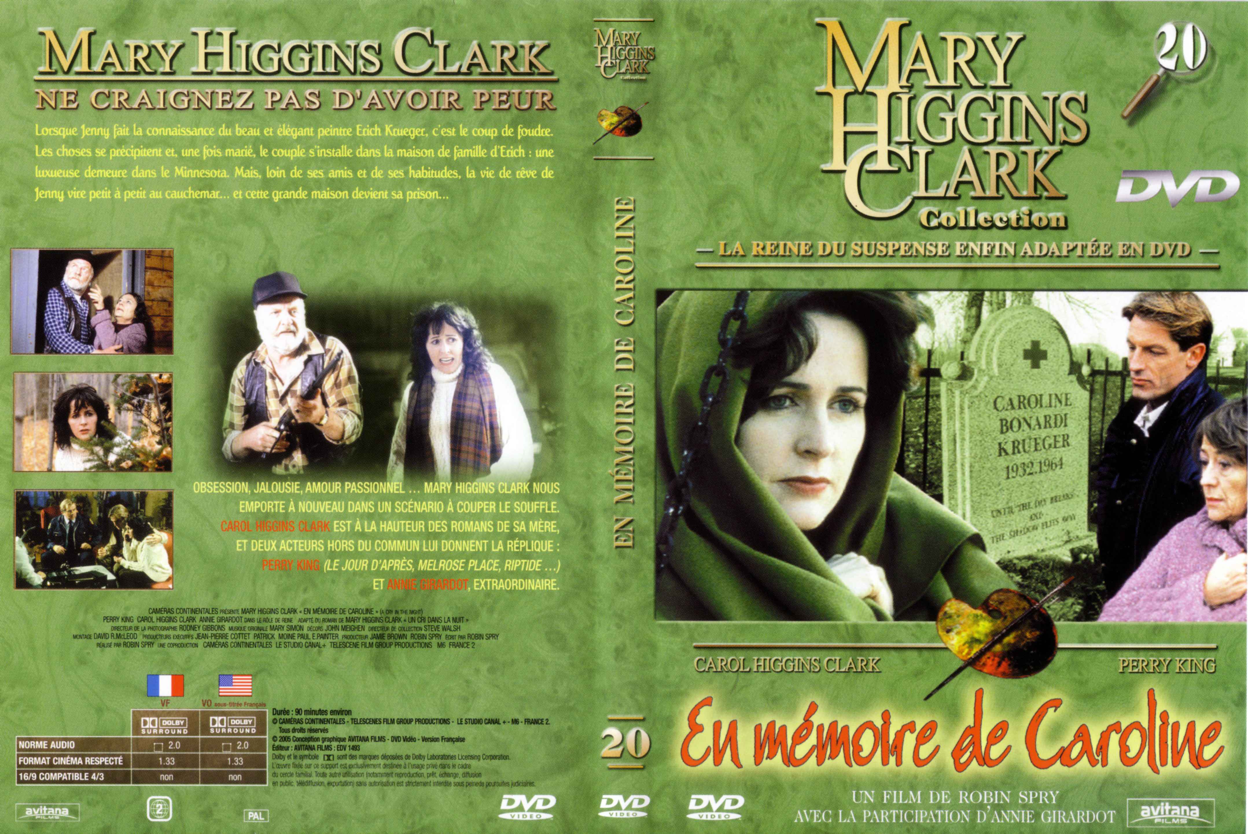Jaquette DVD de Mary Higgins Clark vol 20 - En mémoire de Caroline - Cinéma Passion