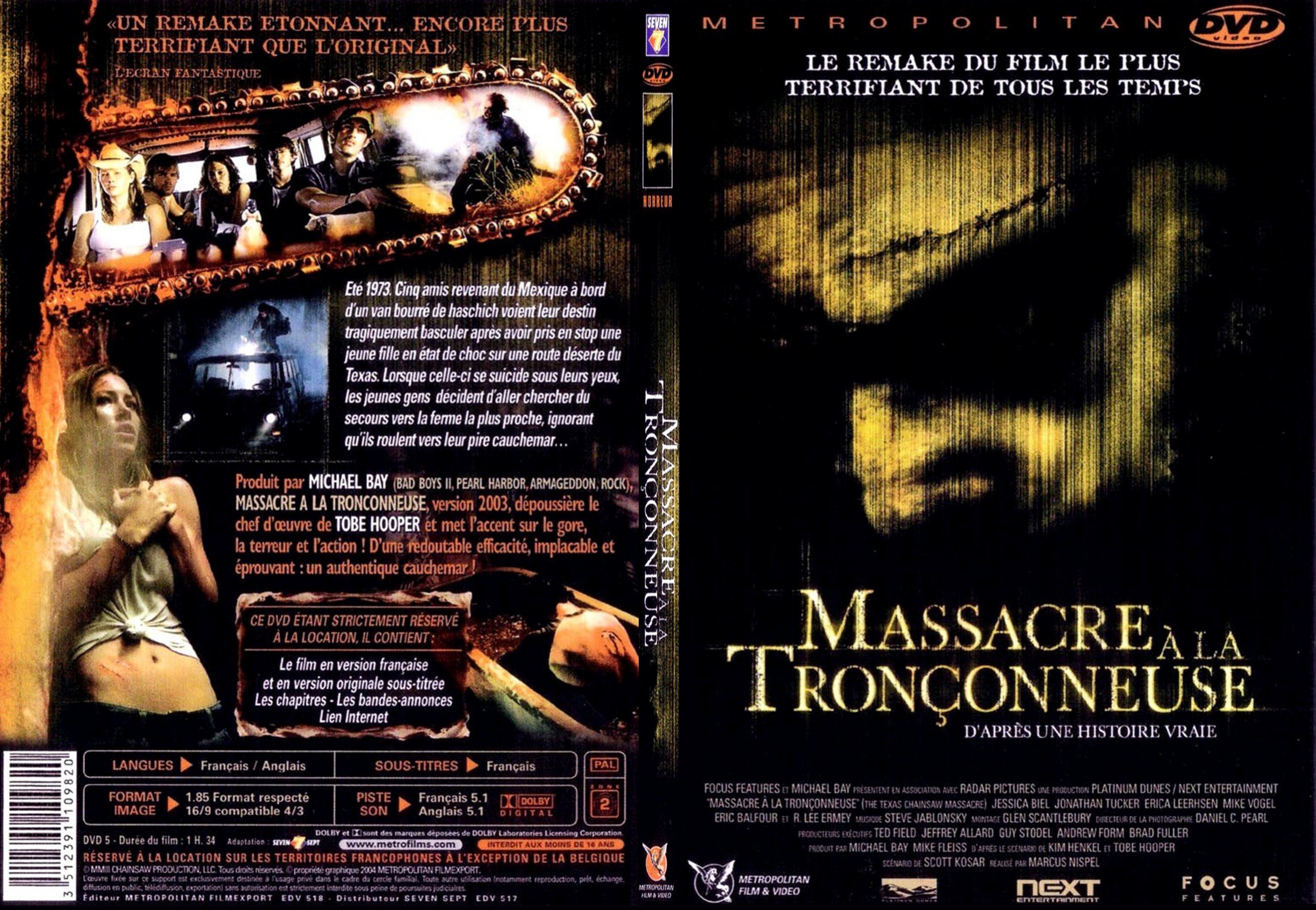 Jaquette DVD Massacre a la tronconneuse 2003 - SLIM