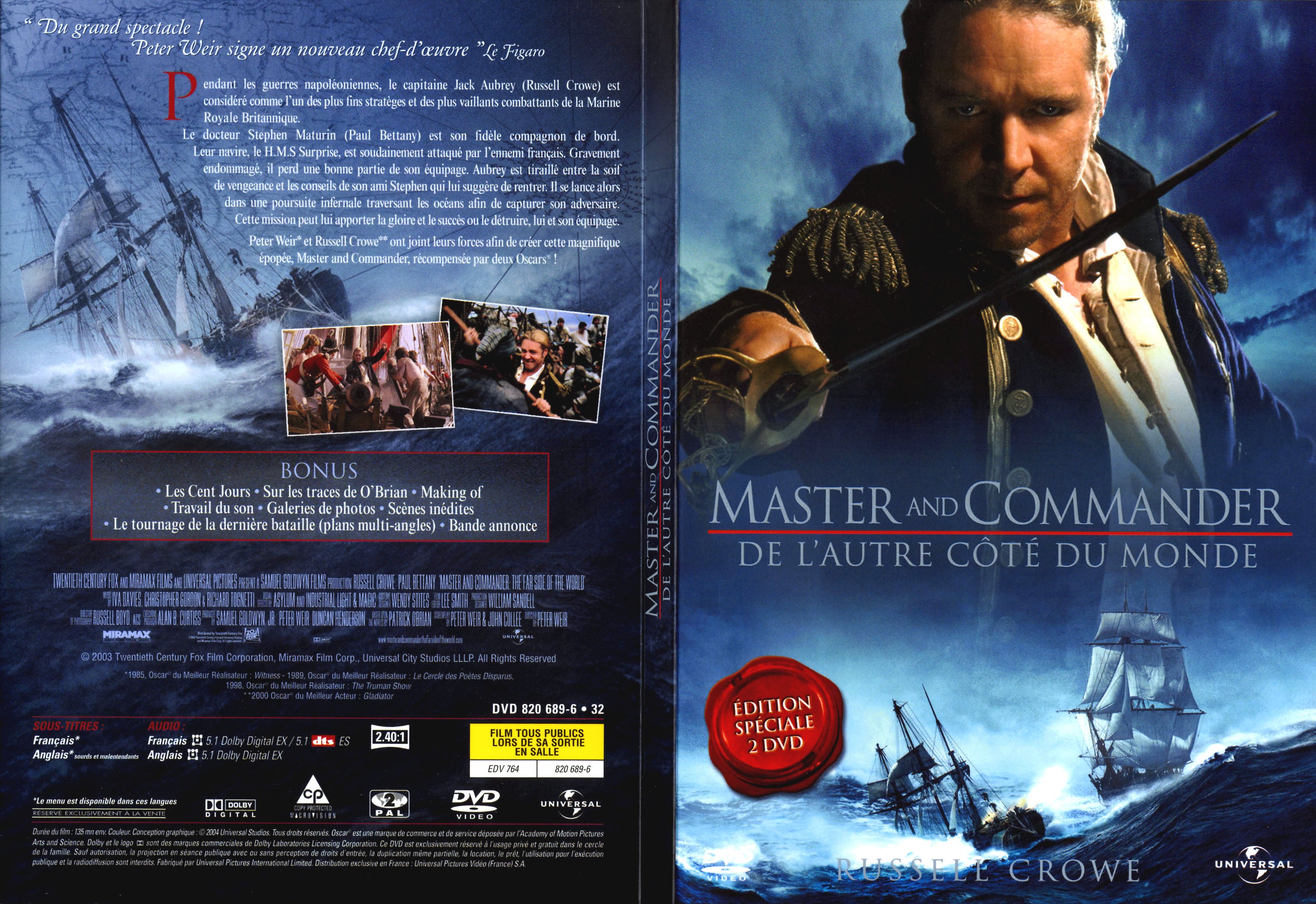 Jaquette DVD Master and Commander - SLIM v2