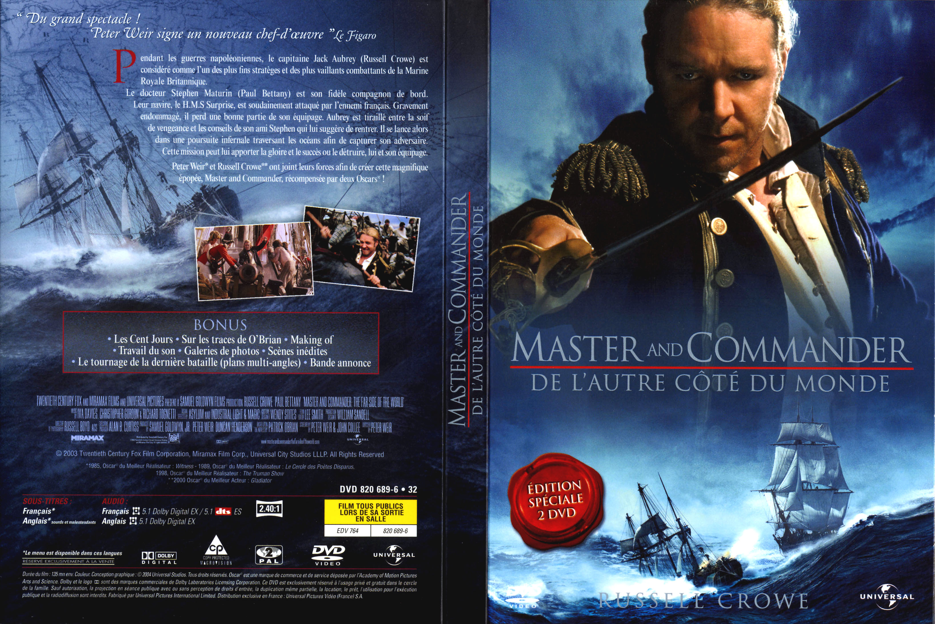 Jaquette DVD Master and Commander v2