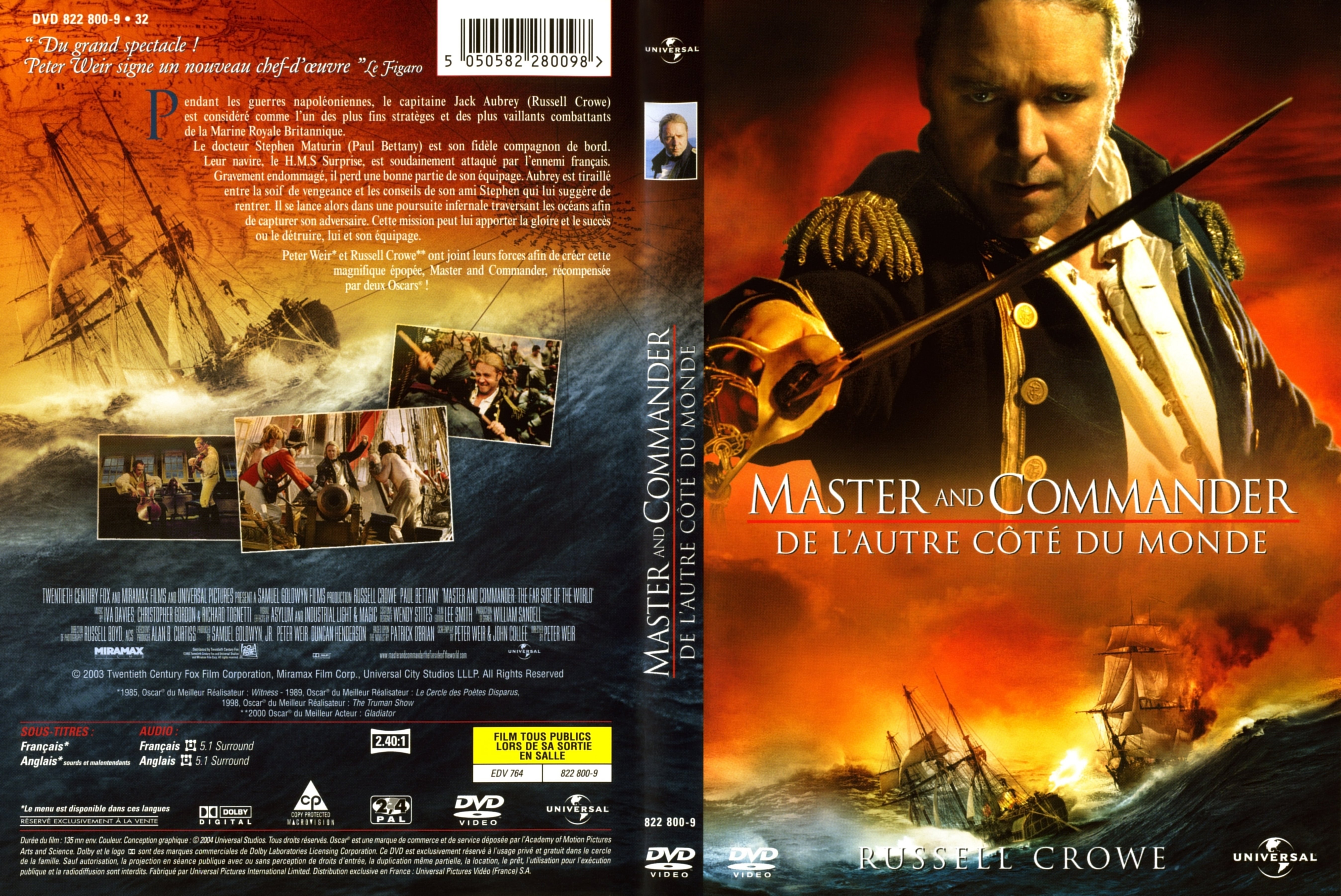 Jaquette DVD Master and commander