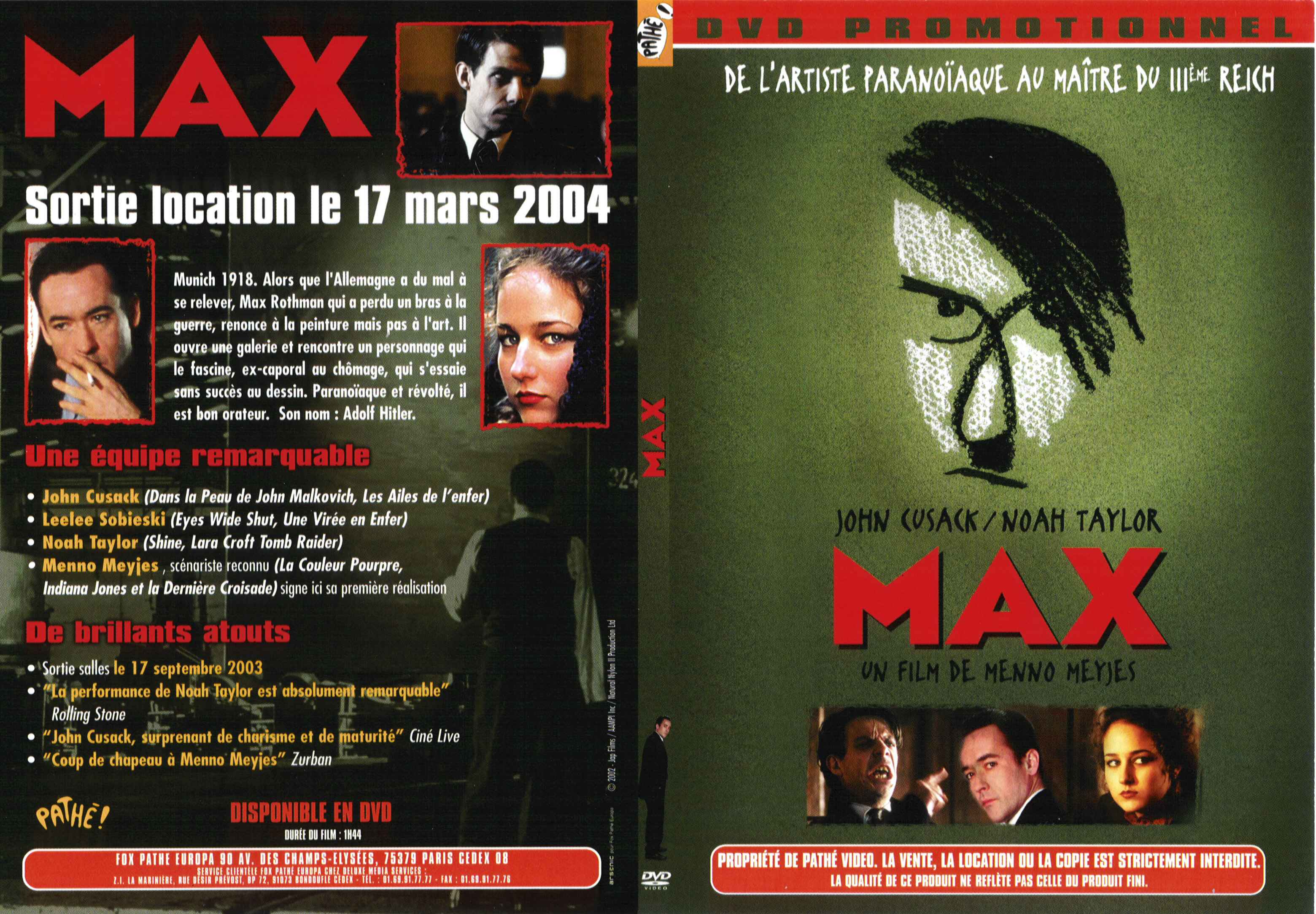 Jaquette DVD Max - SLIM